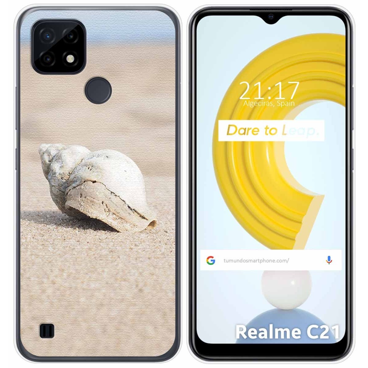 Funda Gel Tpu para Realme C21 diseño Concha Dibujos