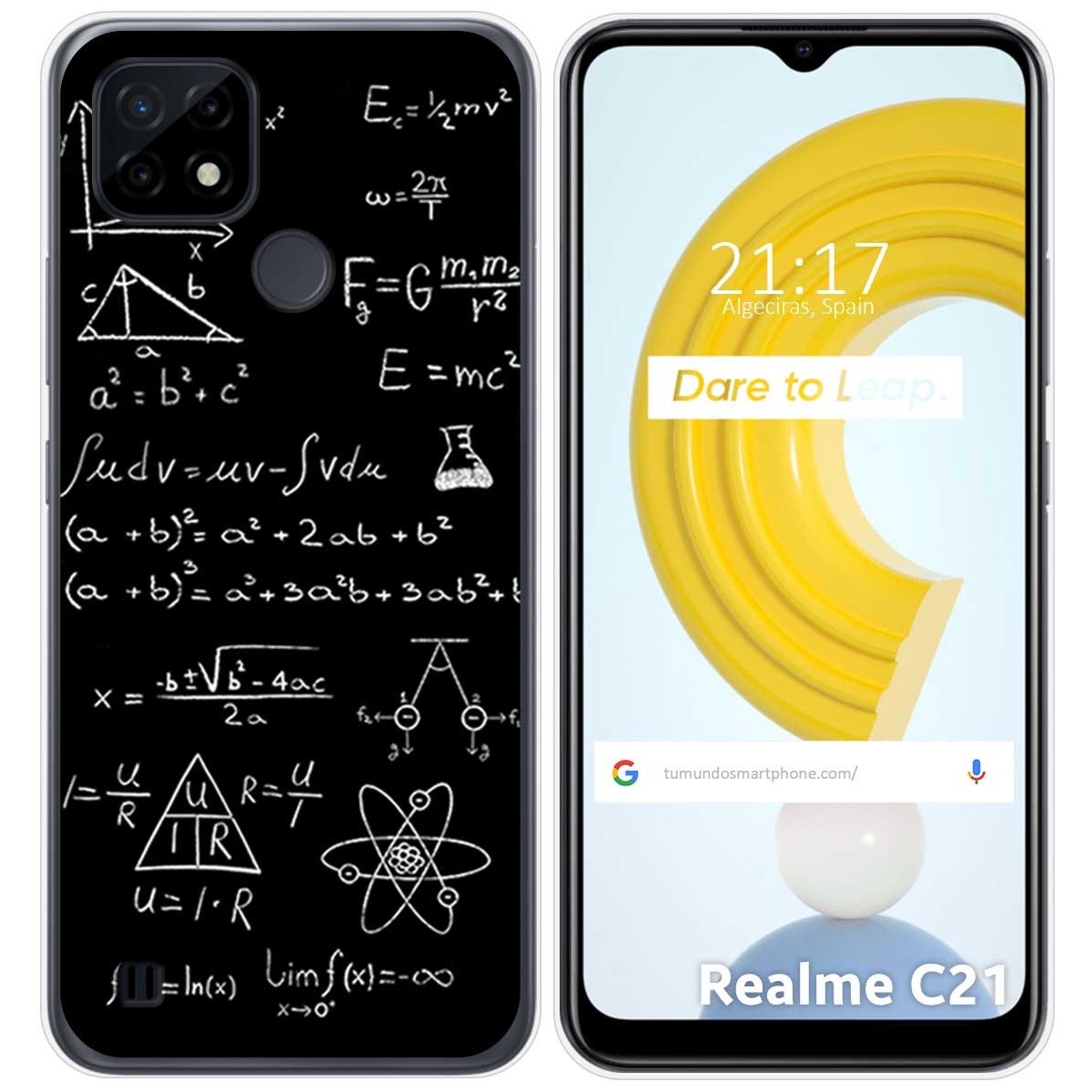 Funda Gel Tpu para Realme C21 diseño Formulas Dibujos