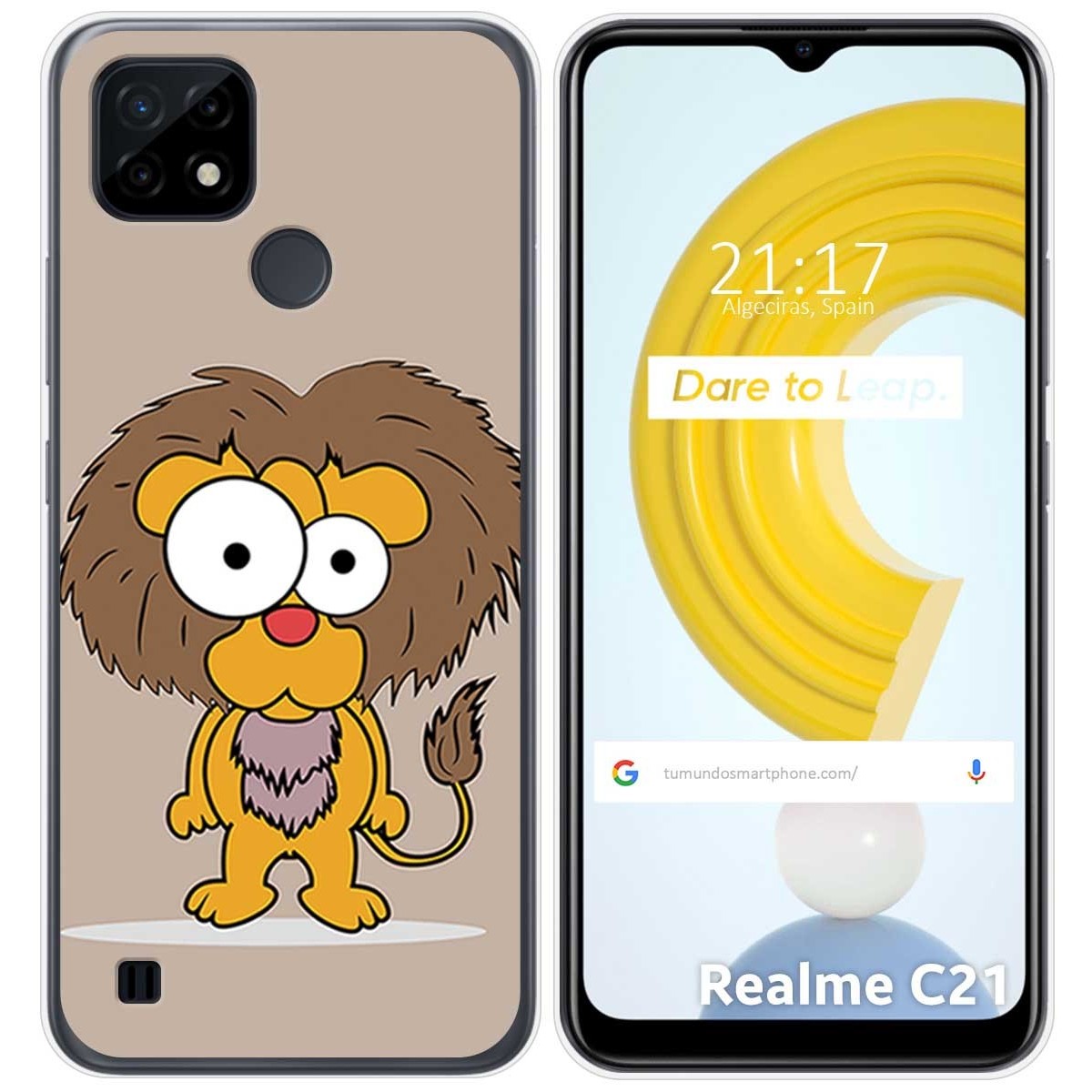 Funda Gel Tpu para Realme C21 diseño Leon Dibujos