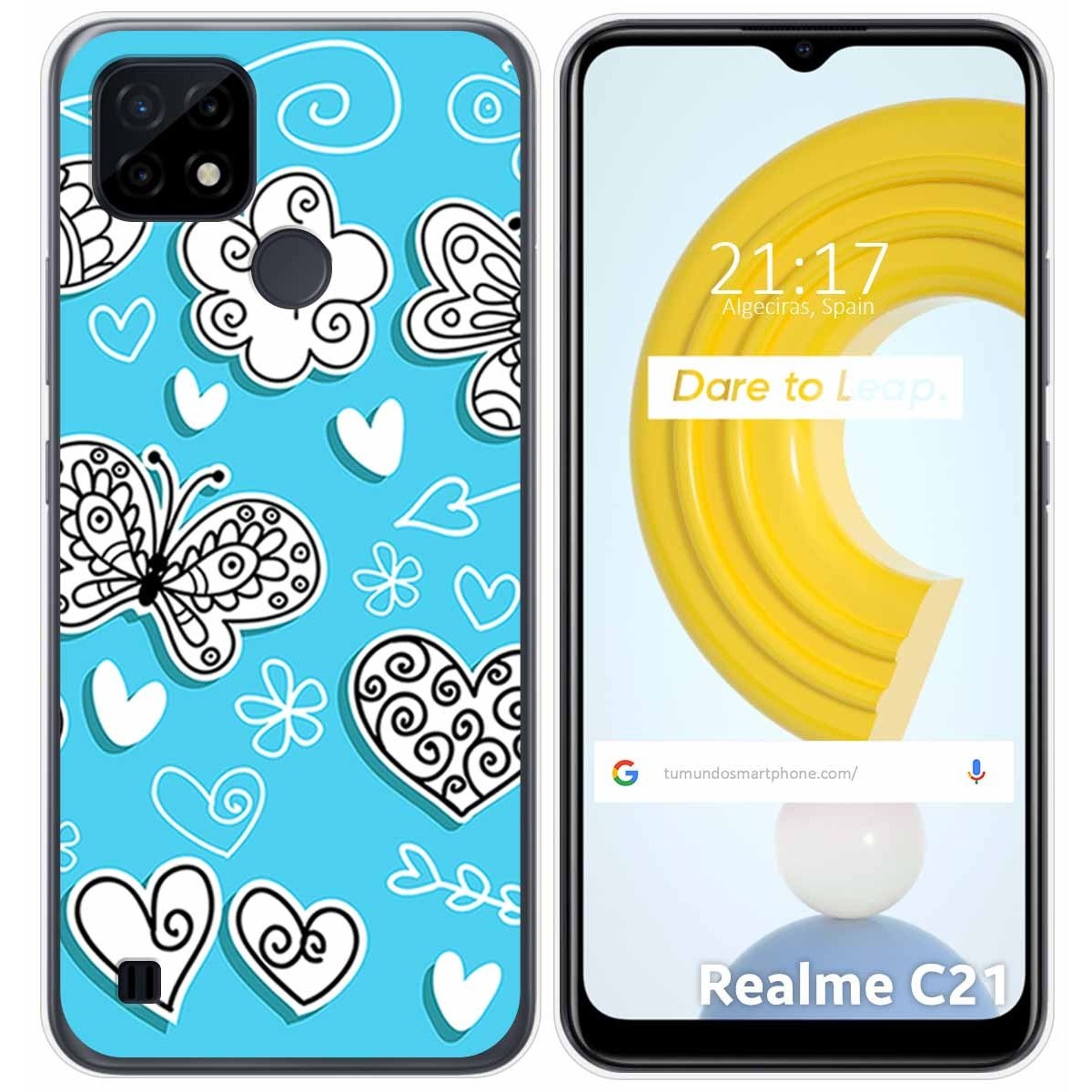 Funda Gel Tpu para Realme C21 diseño Mariposas Dibujos