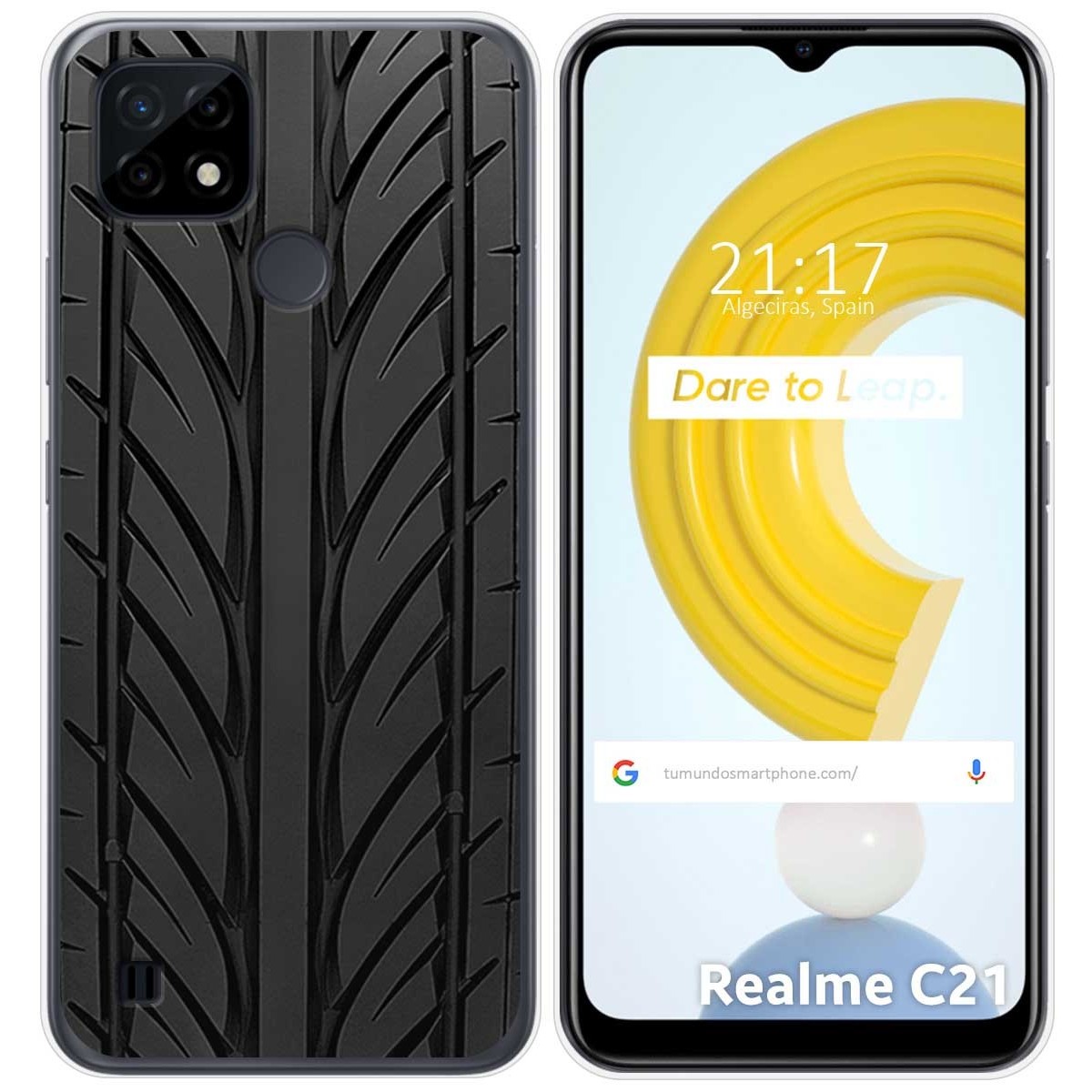 Funda Gel Tpu para Realme C21 diseño Neumatico Dibujos