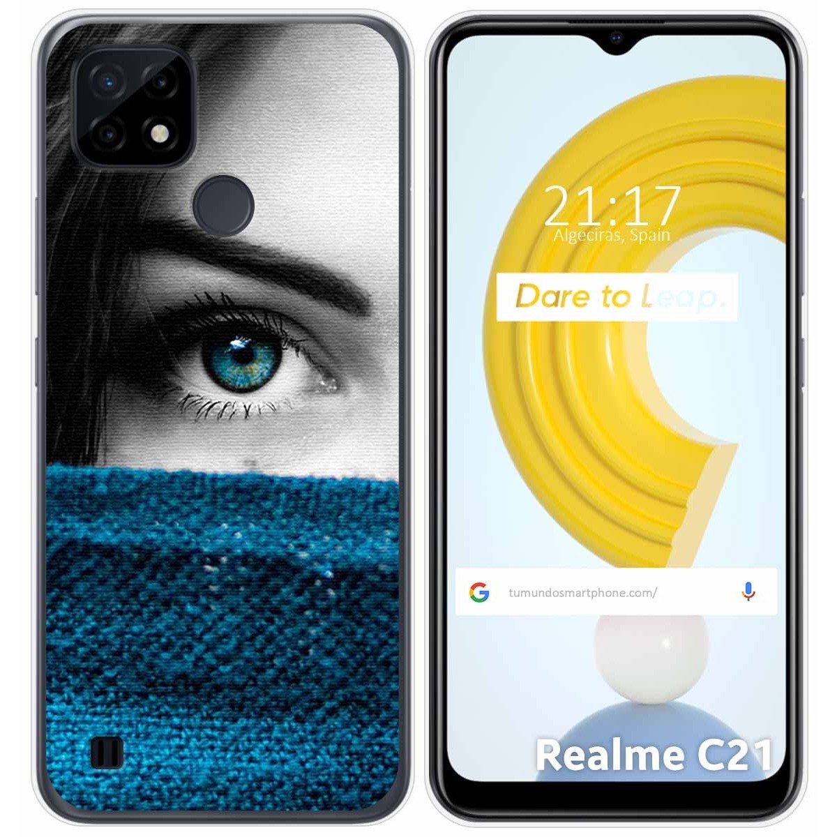 Funda Gel Tpu para Realme C21 diseño Ojo Dibujos