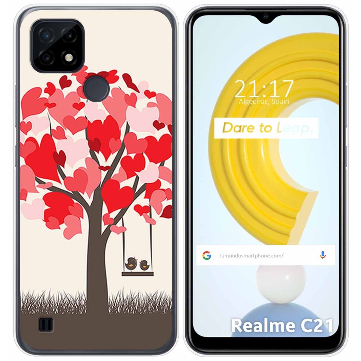 Funda Gel Tpu para Realme C21 diseño Pajaritos Dibujos