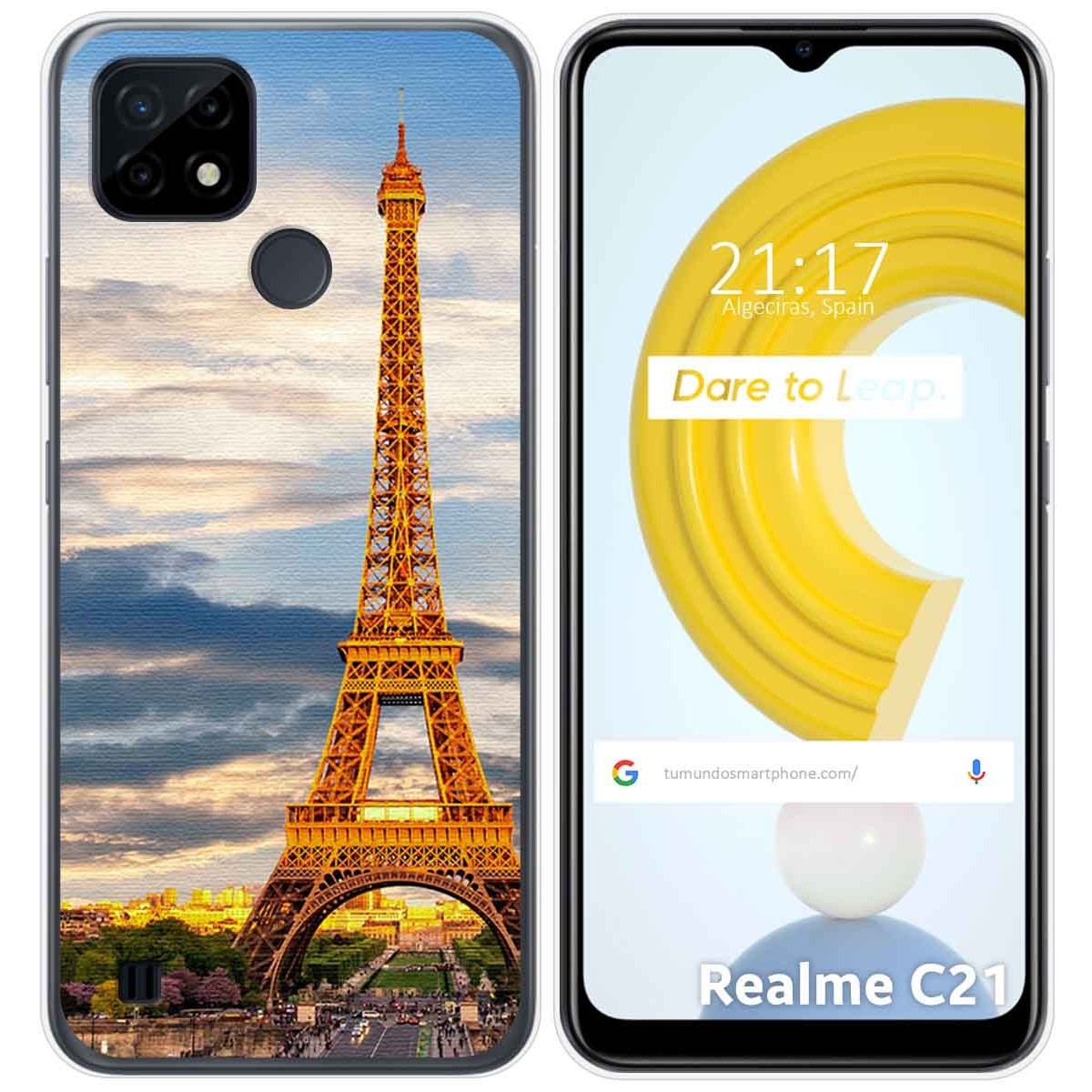 Funda Gel Tpu para Realme C21 diseño Paris Dibujos