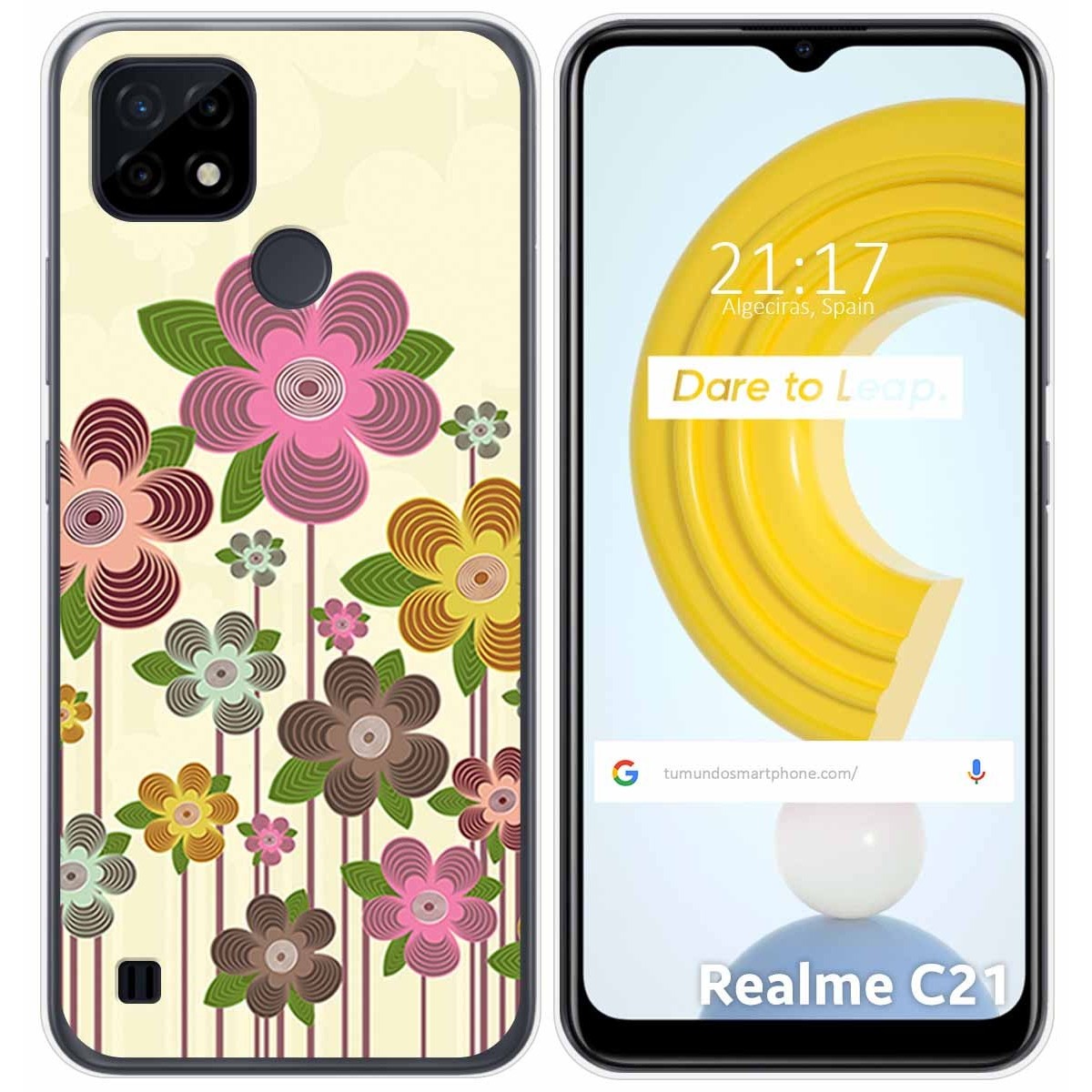 Funda Gel Tpu para Realme C21 diseño Primavera En Flor Dibujos