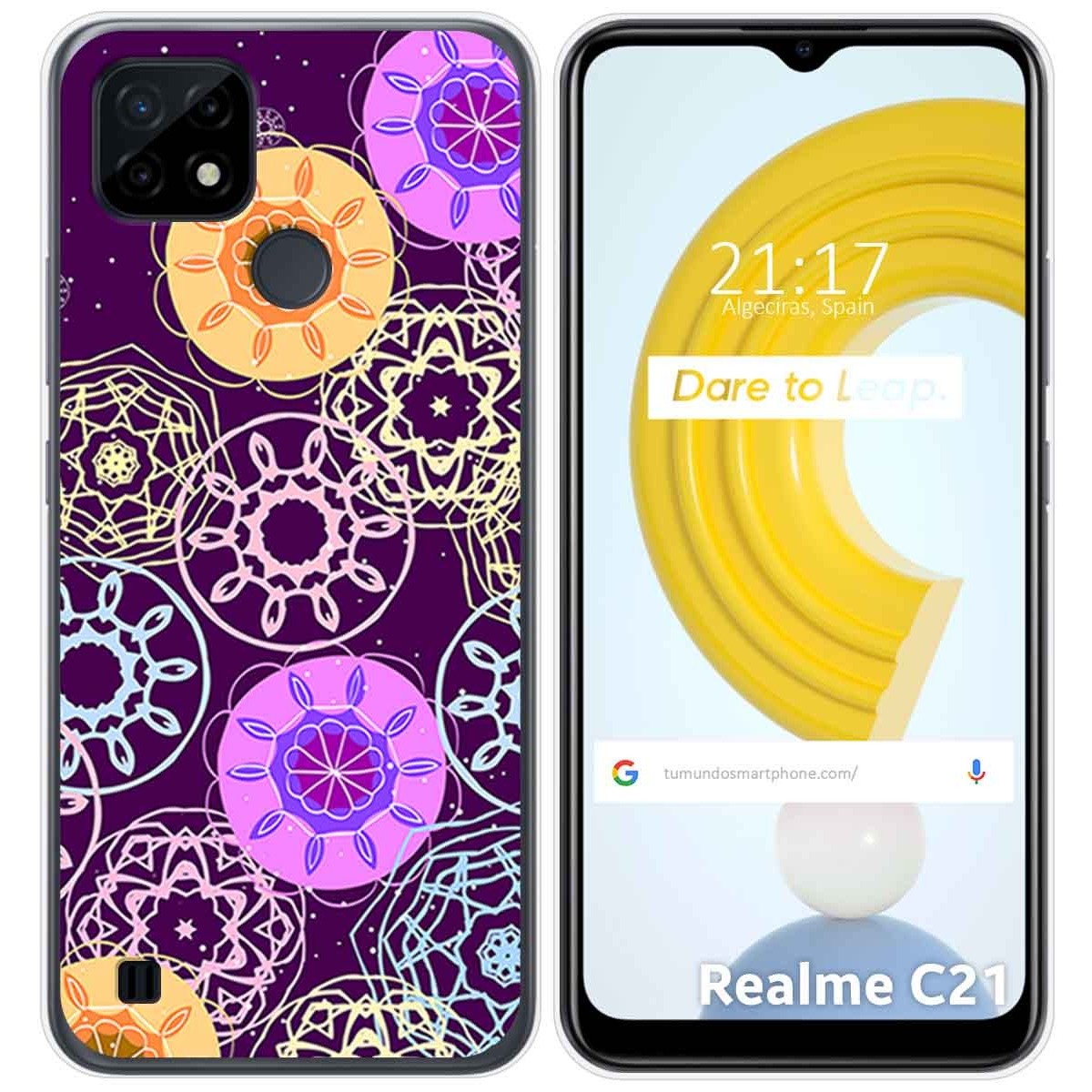Funda Gel Tpu para Realme C21 diseño Radial Dibujos