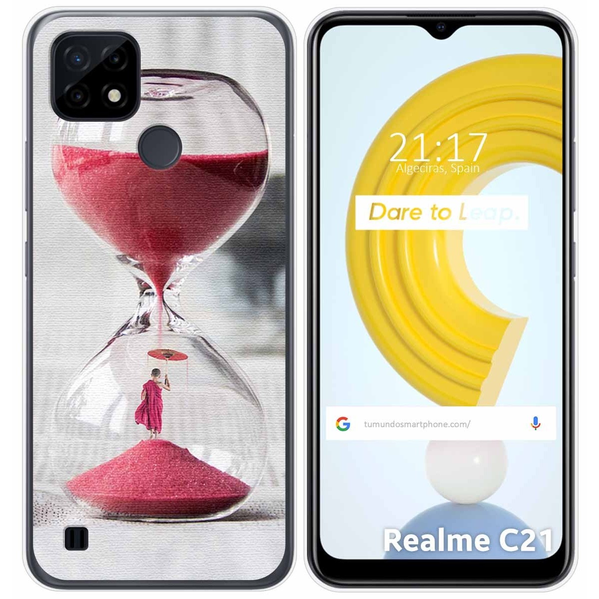 Funda Gel Tpu para Realme C21 diseño Reloj Dibujos