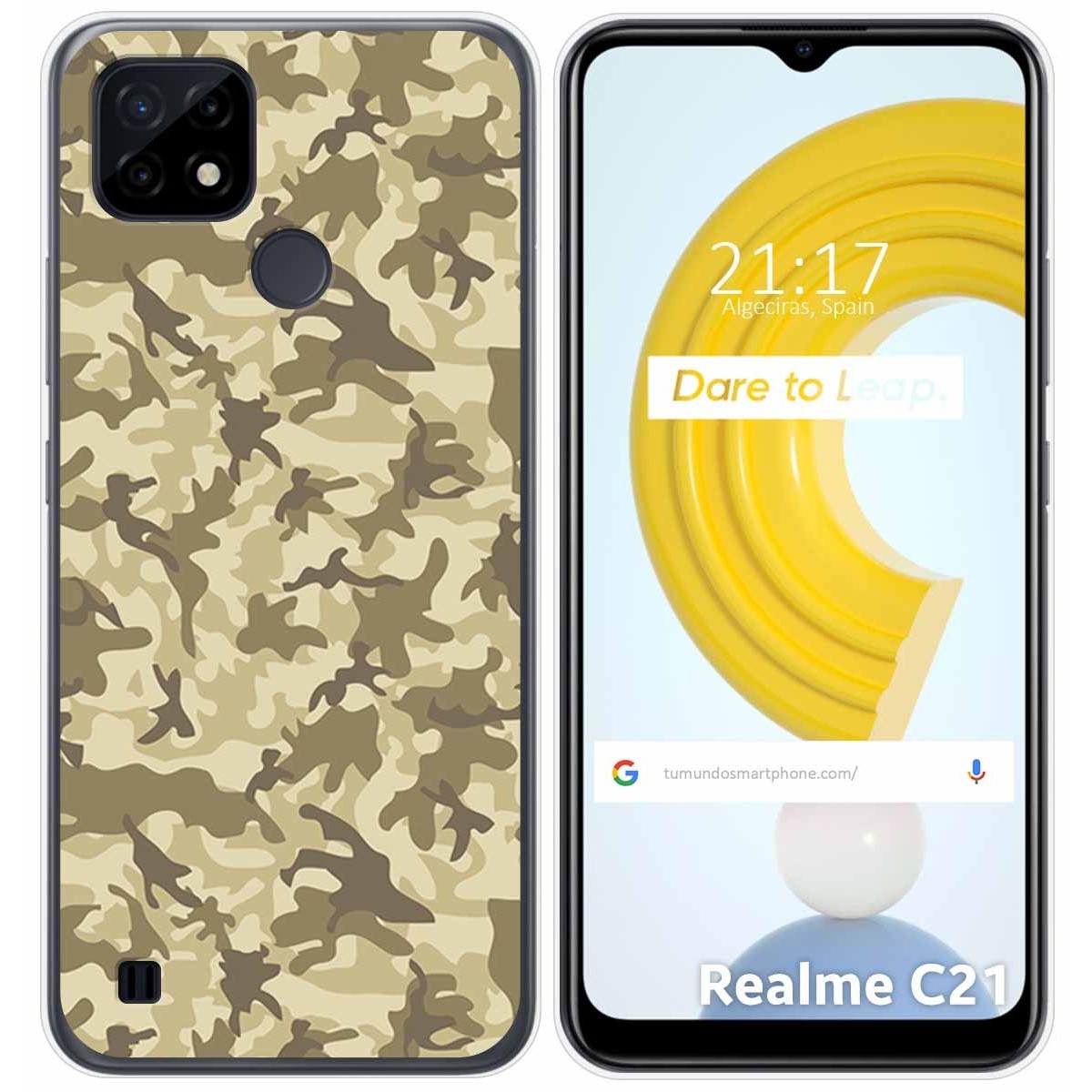 Funda Gel Tpu para Realme C21 diseño Sand Camuflaje Dibujos