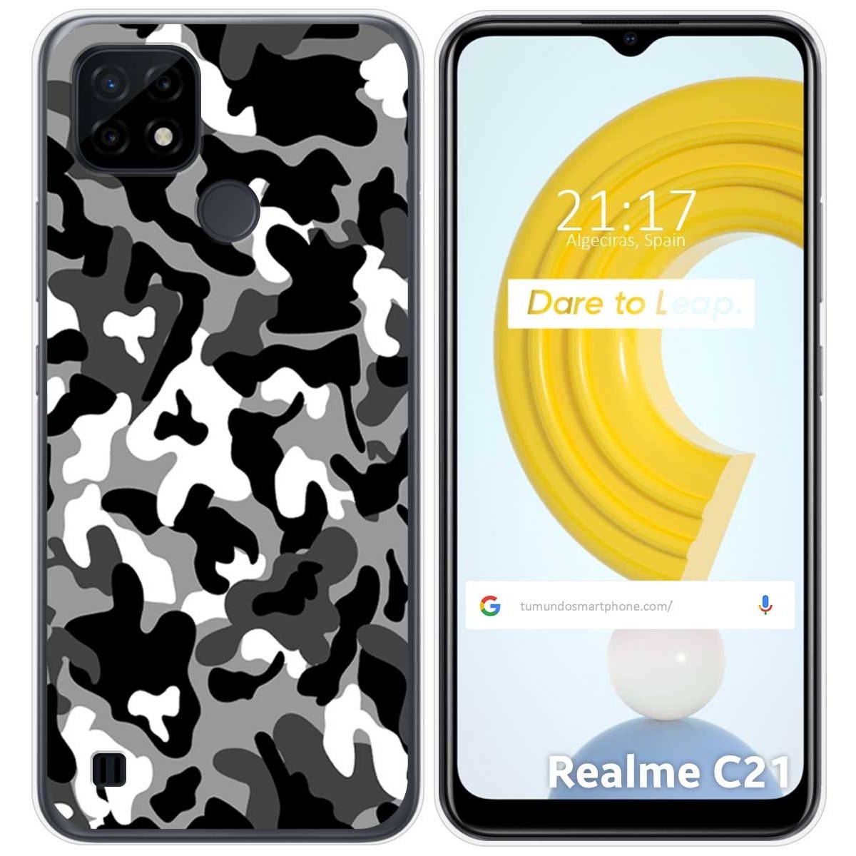 Funda Gel Tpu para Realme C21 diseño Snow Camuflaje Dibujos