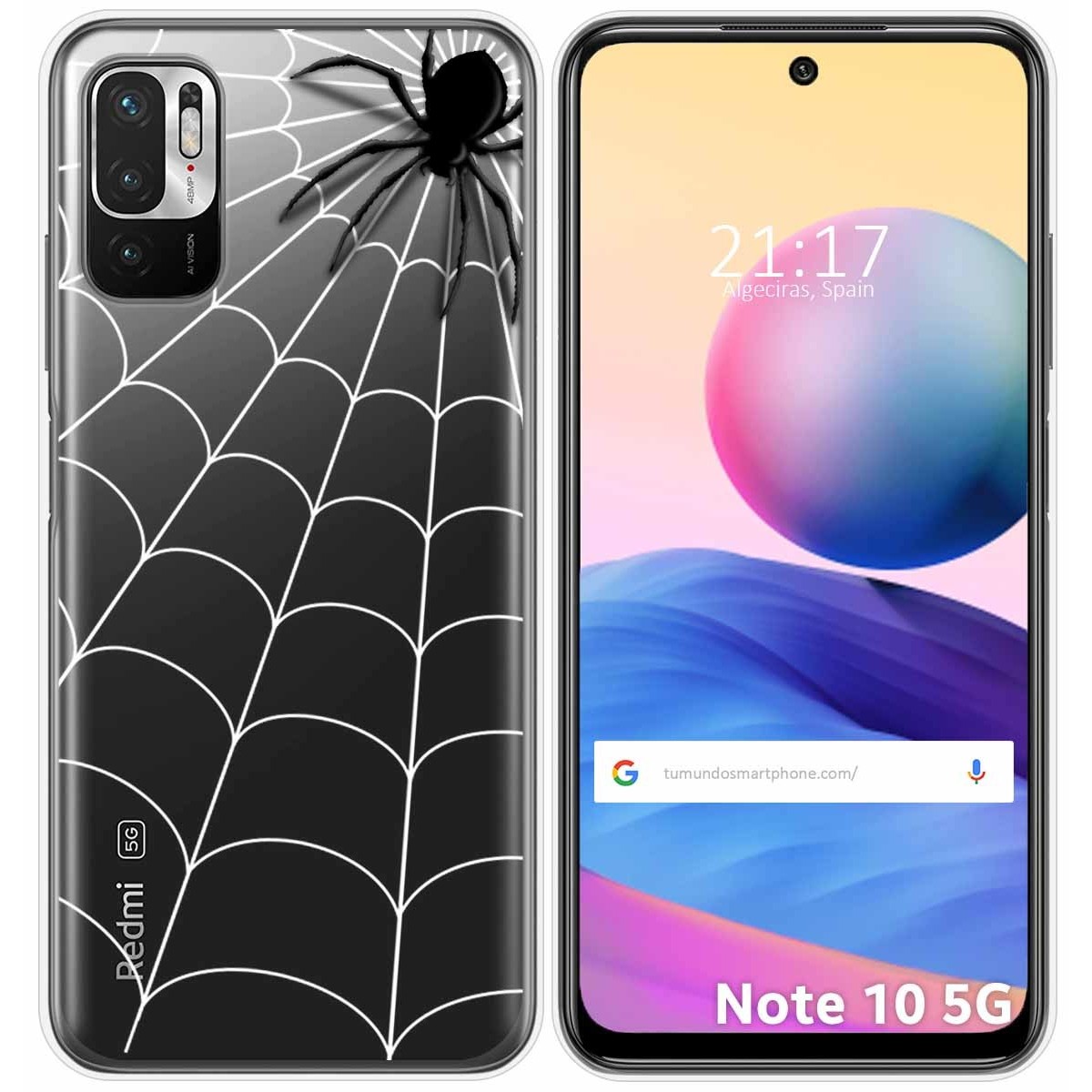 Funda Gel Transparente para Xiaomi Redmi Note 10 5G / POCO M3 PRO 5G diseño Araña Dibujos