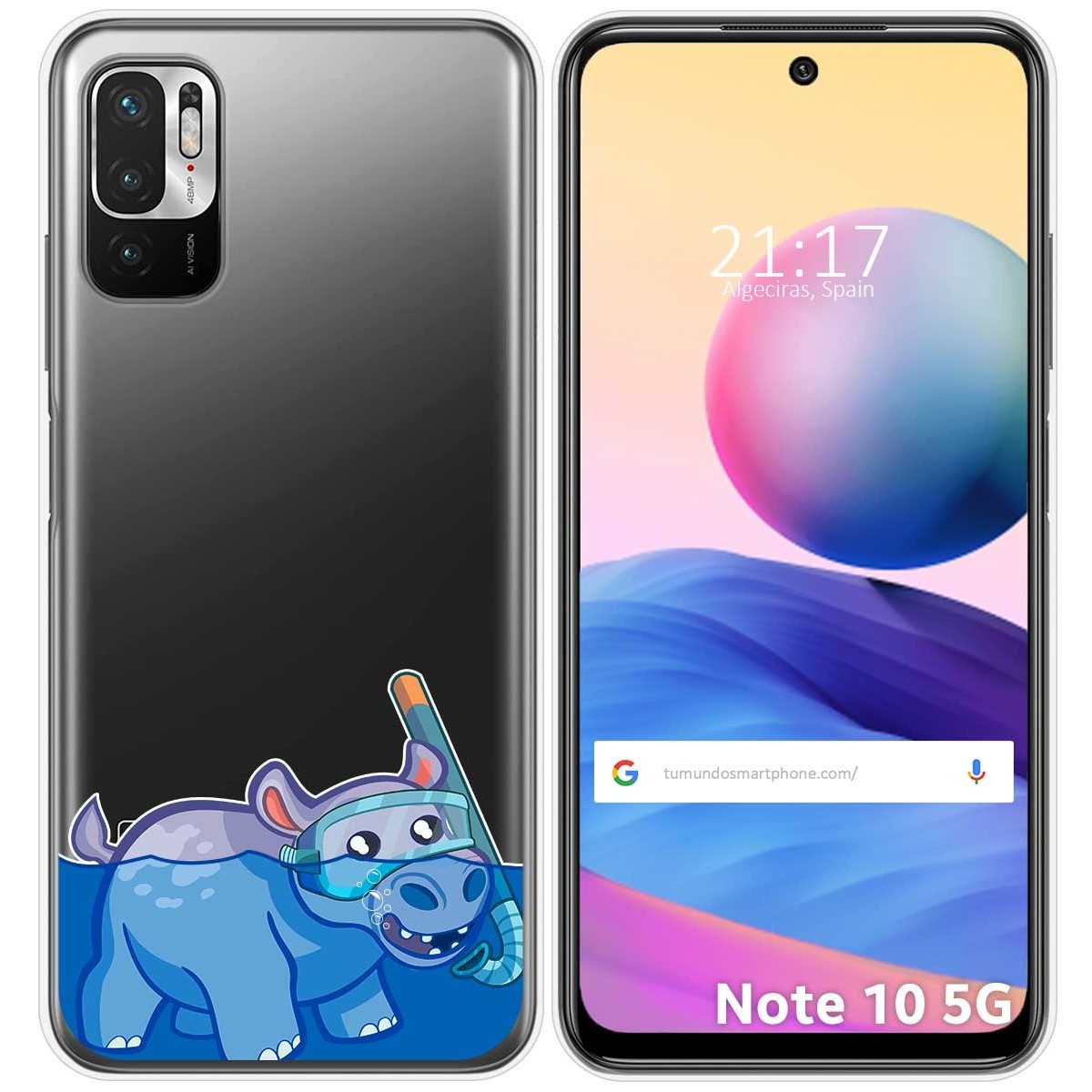 Funda Gel Transparente para Xiaomi Redmi Note 10 5G / POCO M3 PRO 5G diseño Hipo Dibujos