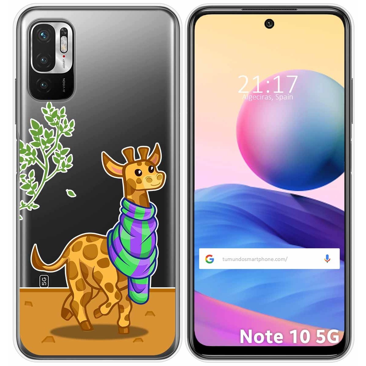 Funda Gel Transparente para Xiaomi Redmi Note 10 5G / POCO M3 PRO 5G diseño Jirafa Dibujos