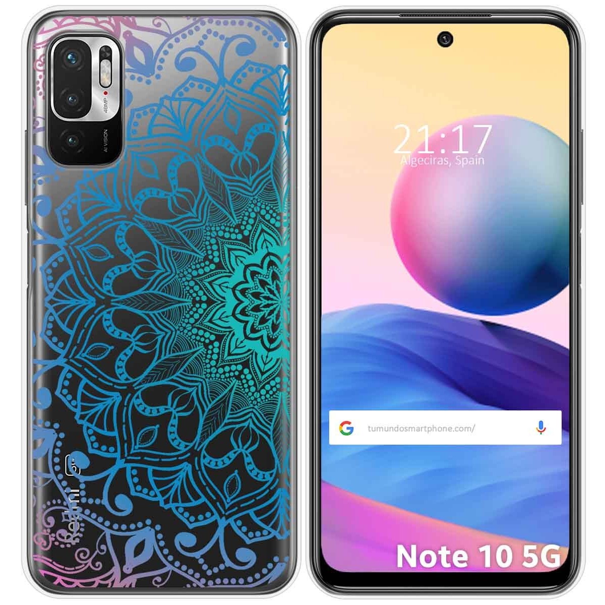 Funda Gel Transparente para Xiaomi Redmi Note 10 5G / POCO M3 PRO 5G diseño Mandala Dibujos