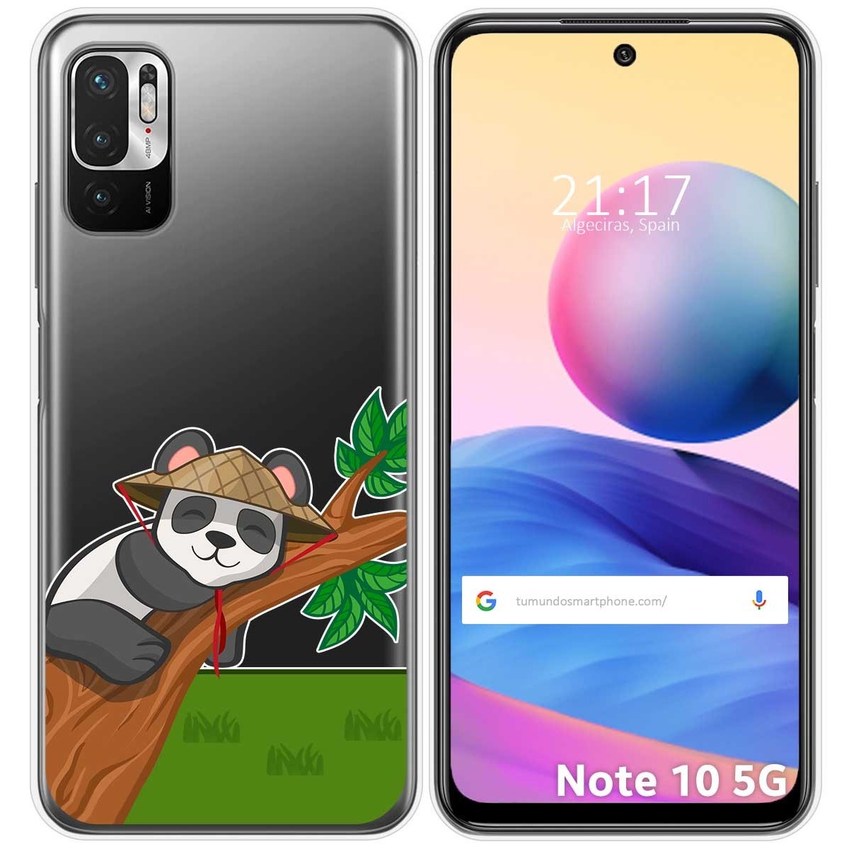 Funda Gel Transparente para Xiaomi Redmi Note 10 5G / POCO M3 PRO 5G diseño Panda Dibujos