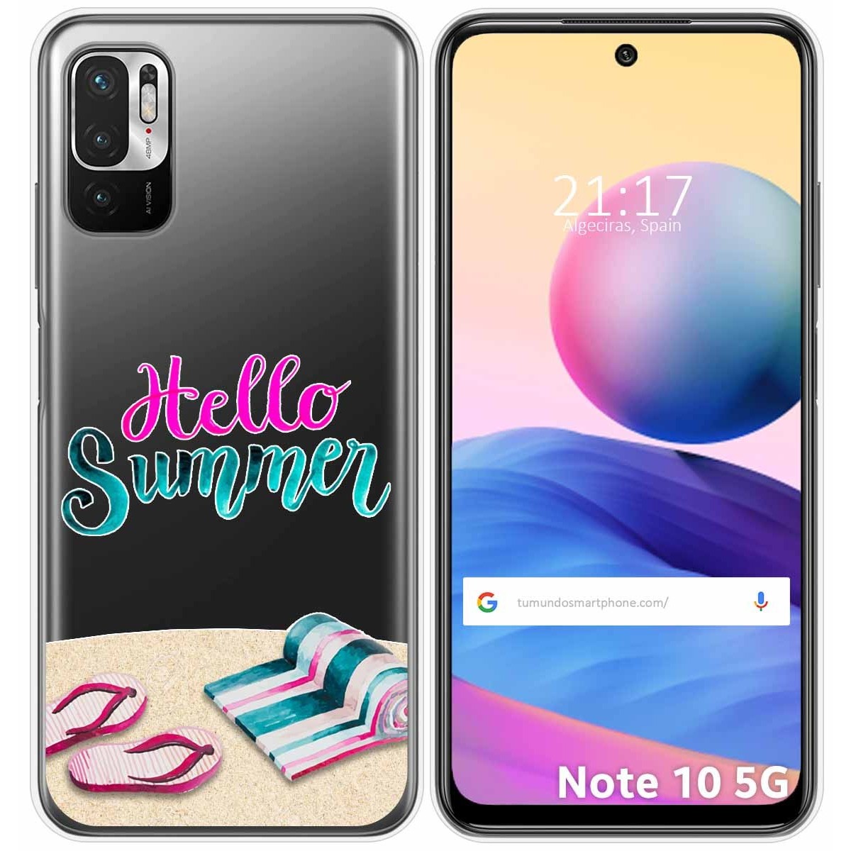 Funda Gel Transparente para Xiaomi Redmi Note 10 5G / POCO M3 PRO 5G diseño Summer Dibujos