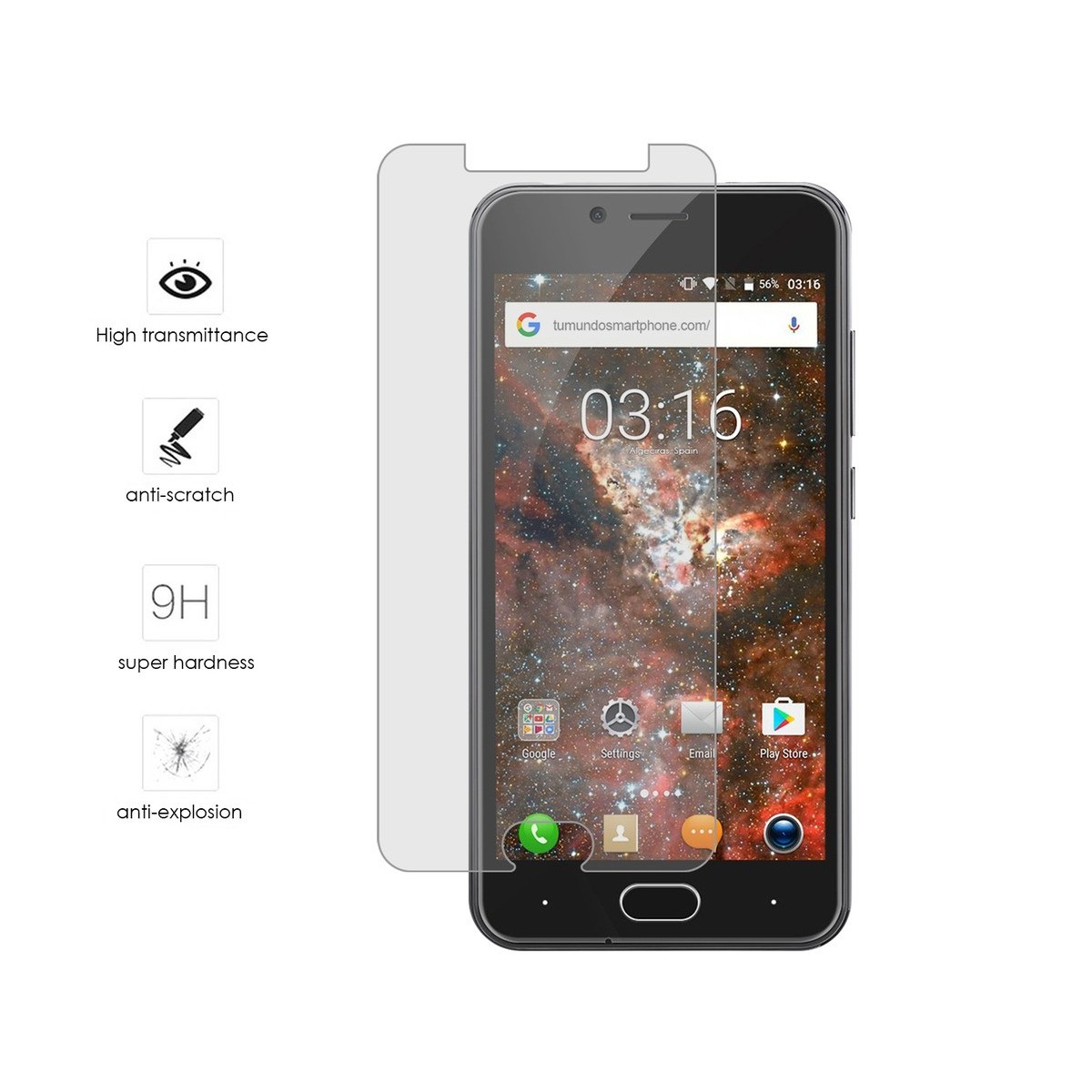 Protector Cristal Templado para Doogee Shoot 2 Vidrio