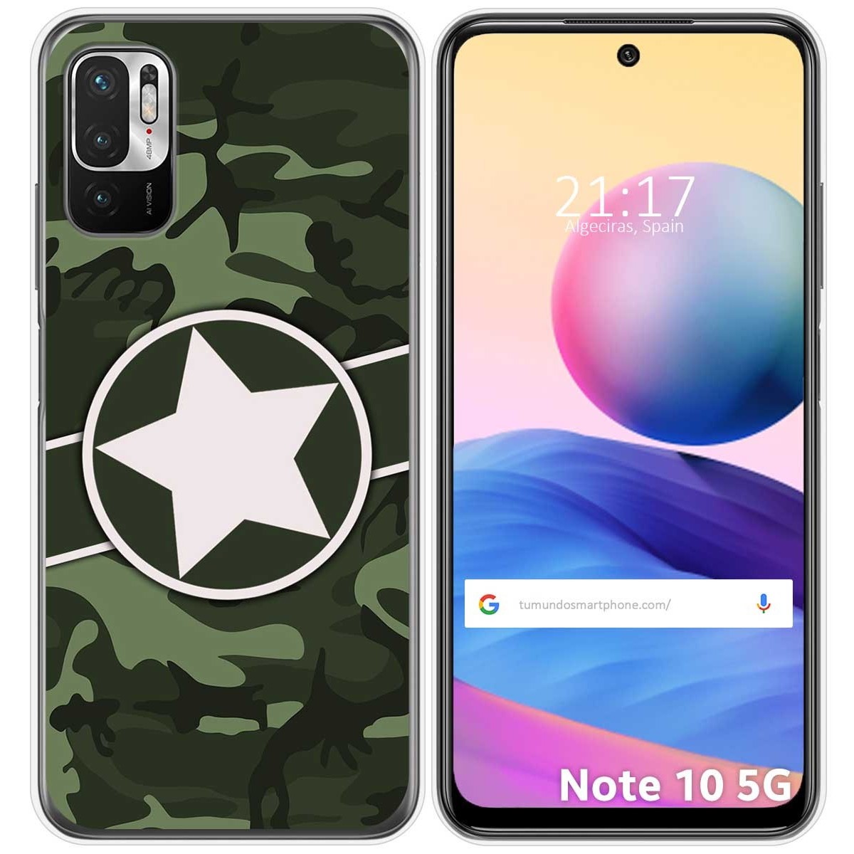 Funda Gel Tpu para Xiaomi Redmi Note 10 5G / POCO M3 PRO 5G diseño Camuflaje 01 Dibujos