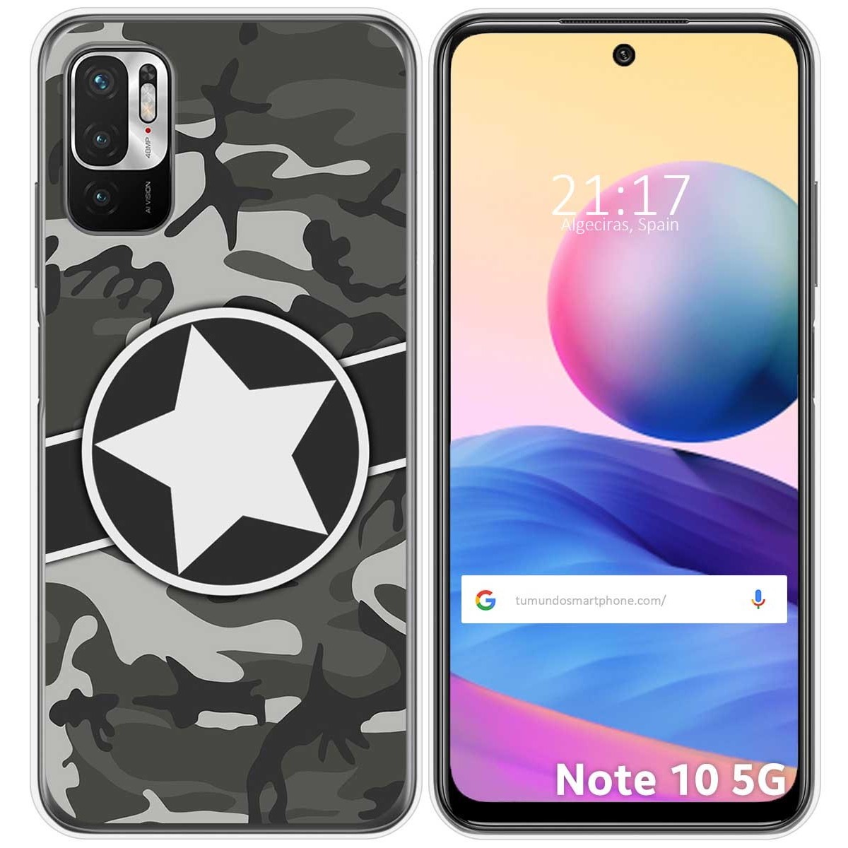 Funda Gel Tpu para Xiaomi Redmi Note 10 5G / POCO M3 PRO 5G diseño Camuflaje 02 Dibujos