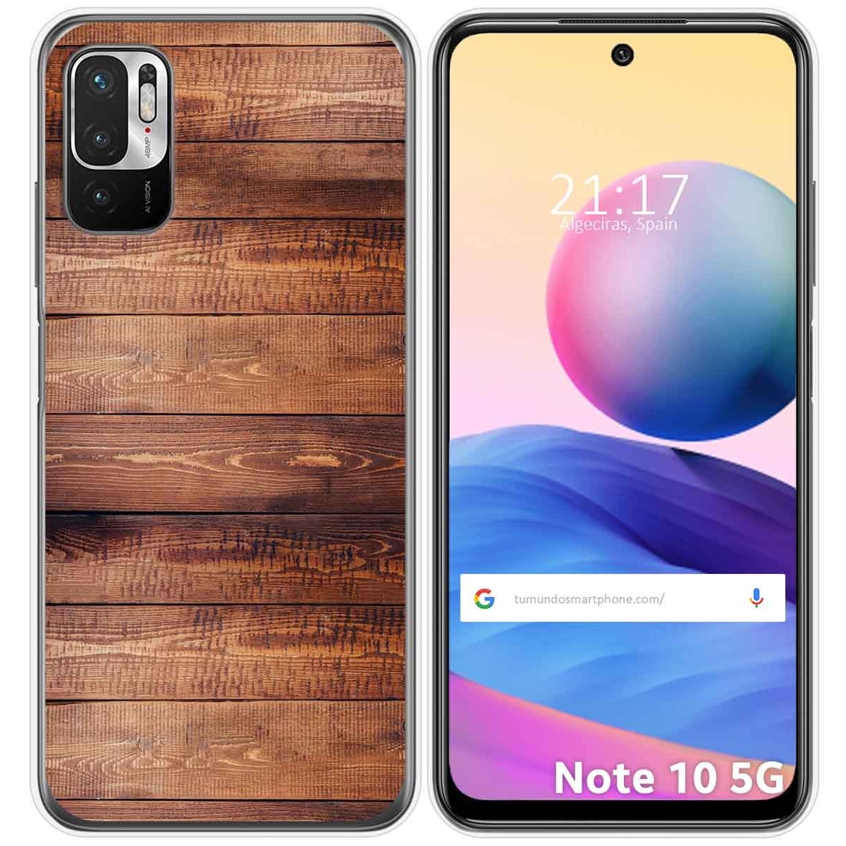 Funda Gel Tpu para Xiaomi Redmi Note 10 5G / POCO M3 PRO 5G diseño Madera 02 Dibujos
