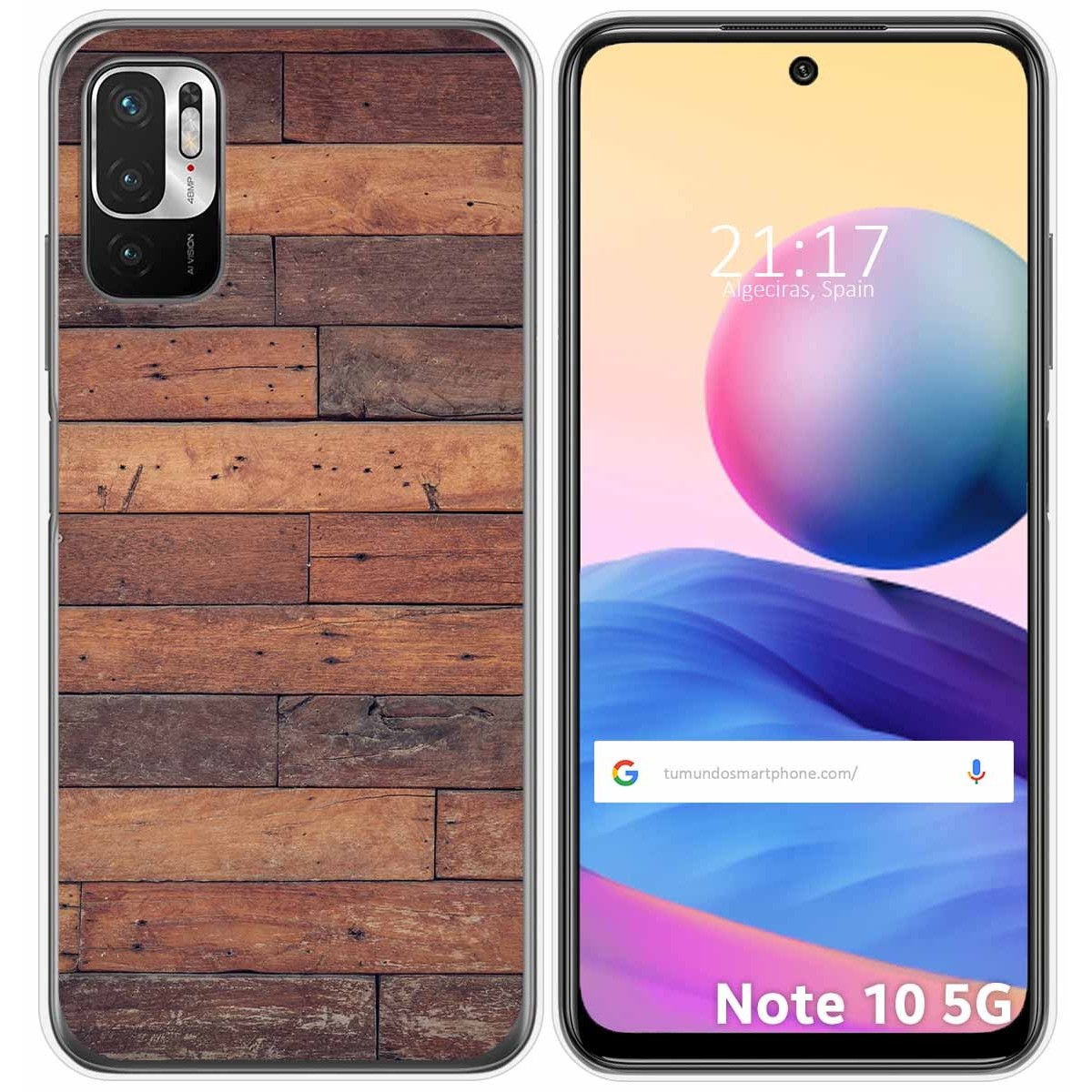 Funda Gel Tpu para Xiaomi Redmi Note 10 5G / POCO M3 PRO 5G diseño Madera 03 Dibujos