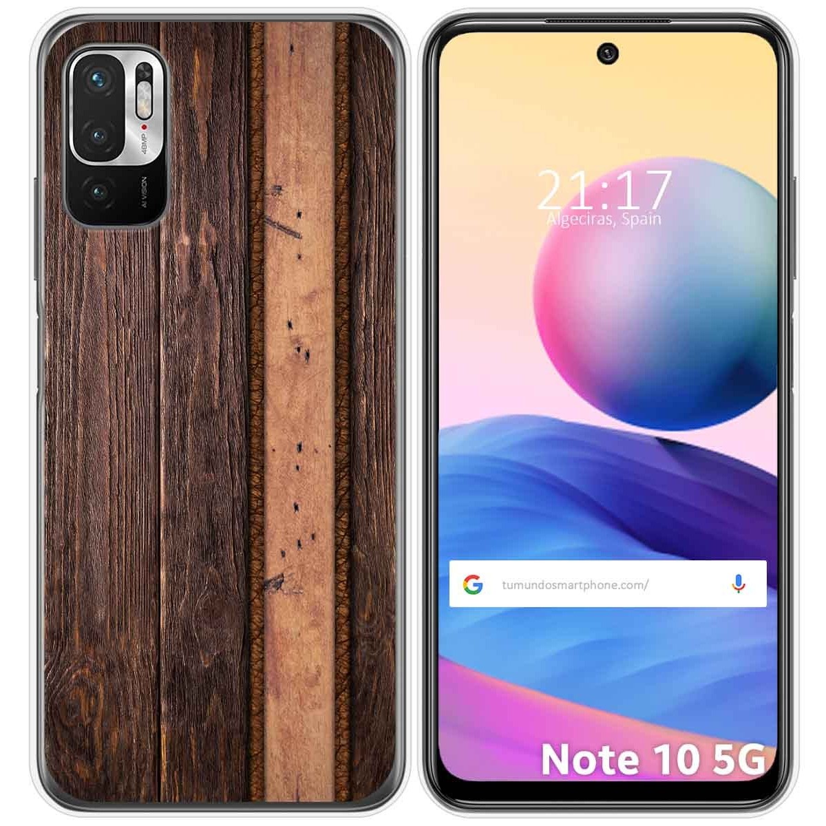Funda Gel Tpu para Xiaomi Redmi Note 10 5G / POCO M3 PRO 5G diseño Madera 05 Dibujos