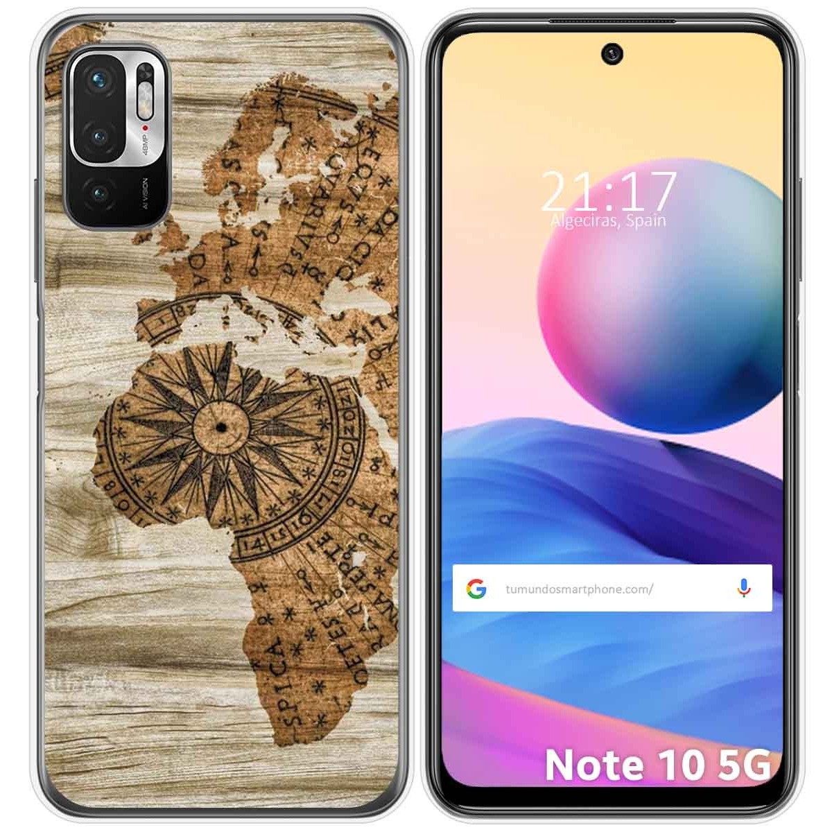 Funda Gel Tpu para Xiaomi Redmi Note 10 5G / POCO M3 PRO 5G diseño Madera 07 Dibujos
