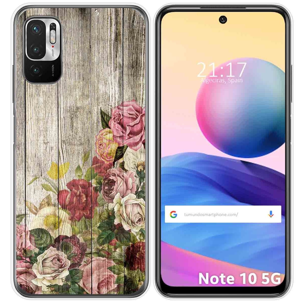 Funda Gel Tpu para Xiaomi Redmi Note 10 5G / POCO M3 PRO 5G diseño Madera 08 Dibujos