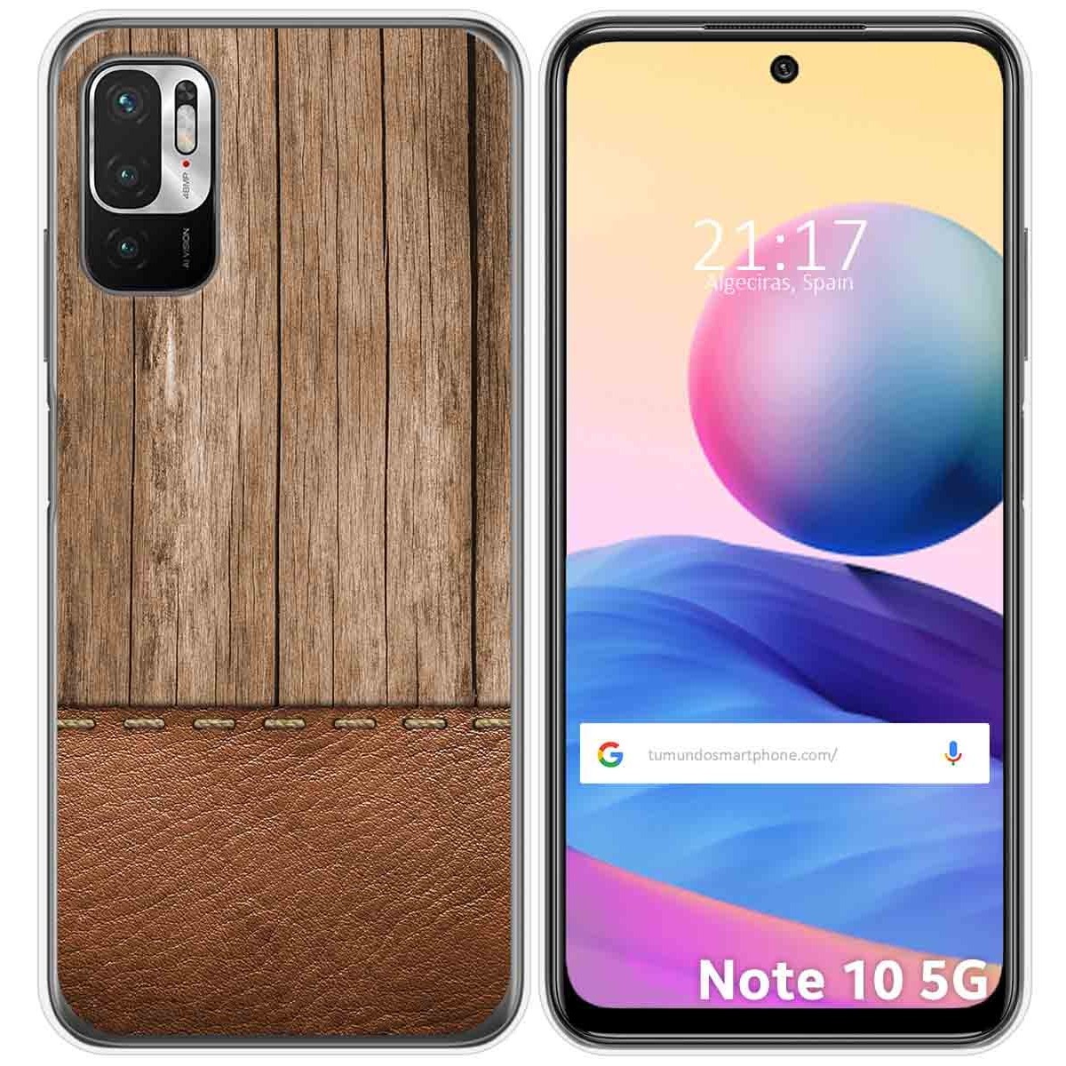 Funda Gel Tpu para Xiaomi Redmi Note 10 5G / POCO M3 PRO 5G diseño Madera 09 Dibujos