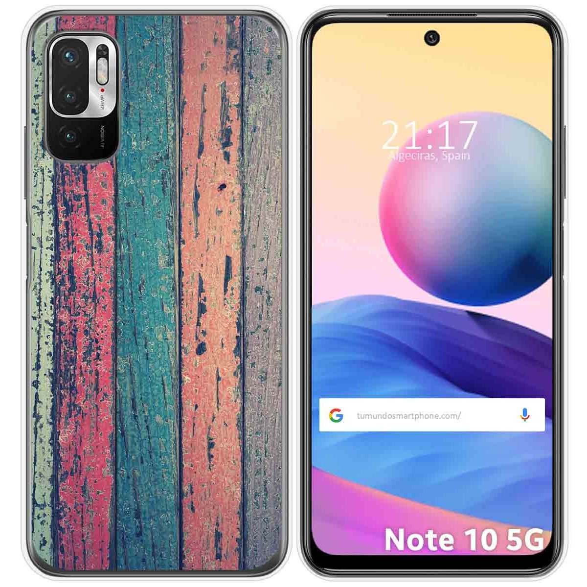 Funda Gel Tpu para Xiaomi Redmi Note 10 5G / POCO M3 PRO 5G diseño Madera 10 Dibujos
