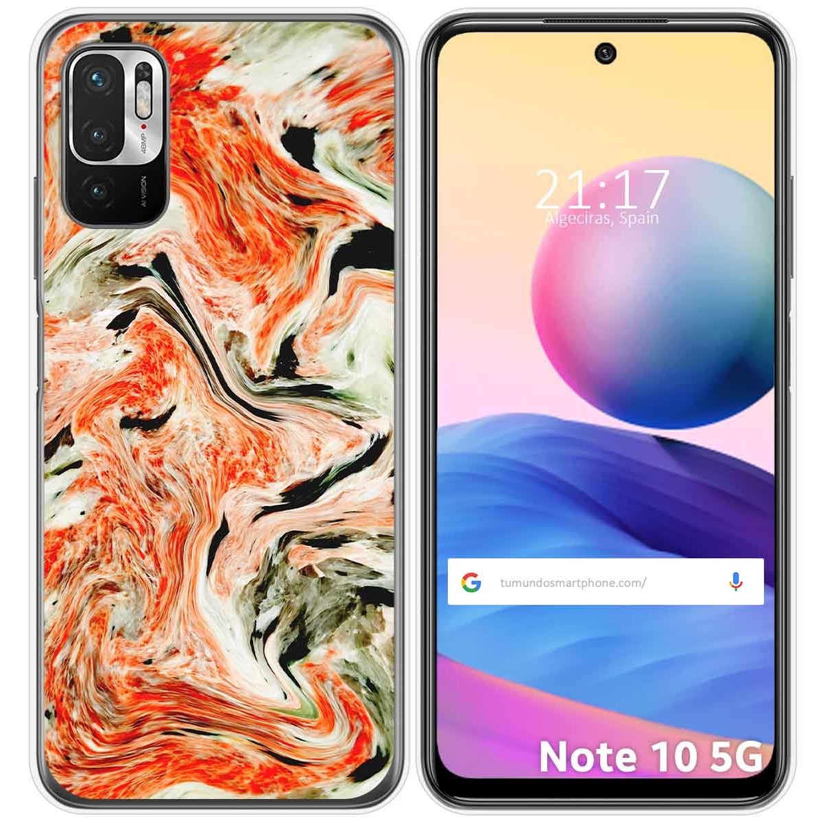 Funda Gel Tpu para Xiaomi Redmi Note 10 5G / POCO M3 PRO 5G diseño Mármol 12 Dibujos