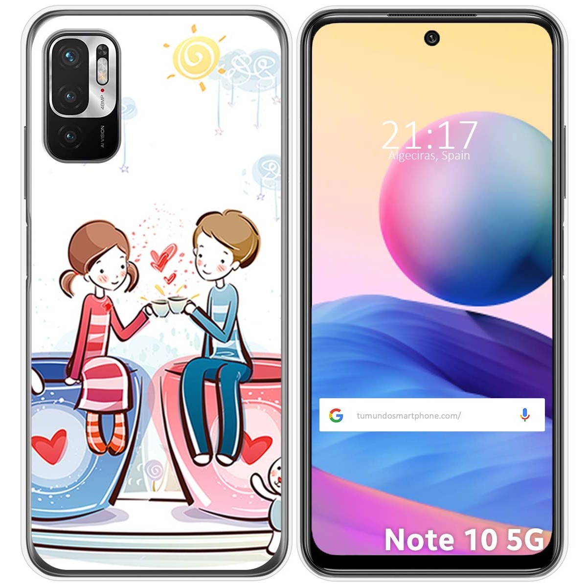 Funda Gel Tpu para Xiaomi Redmi Note 10 5G / POCO M3 PRO 5G diseño Café Dibujos