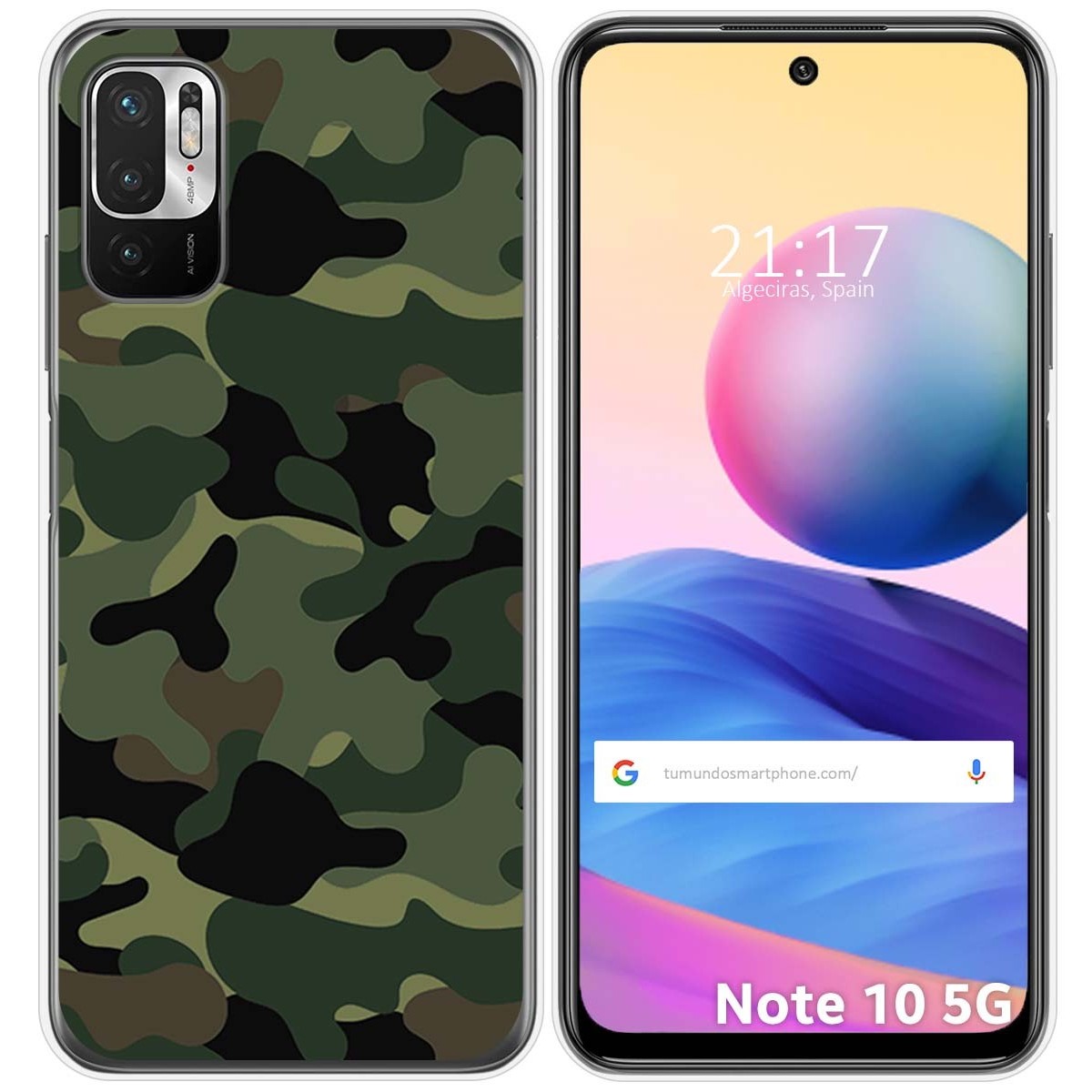 Funda Gel Tpu para Xiaomi Redmi Note 10 5G / POCO M3 PRO 5G diseño Camuflaje Dibujos