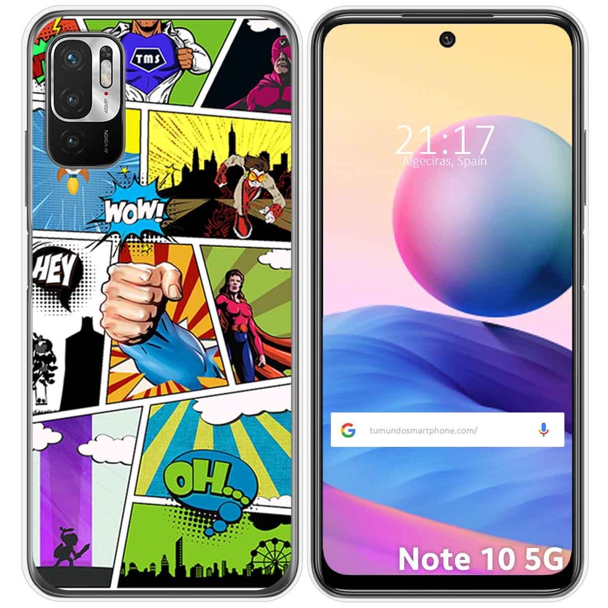 Funda Gel Tpu para Xiaomi Redmi Note 10 5G / POCO M3 PRO 5G diseño Comic Dibujos
