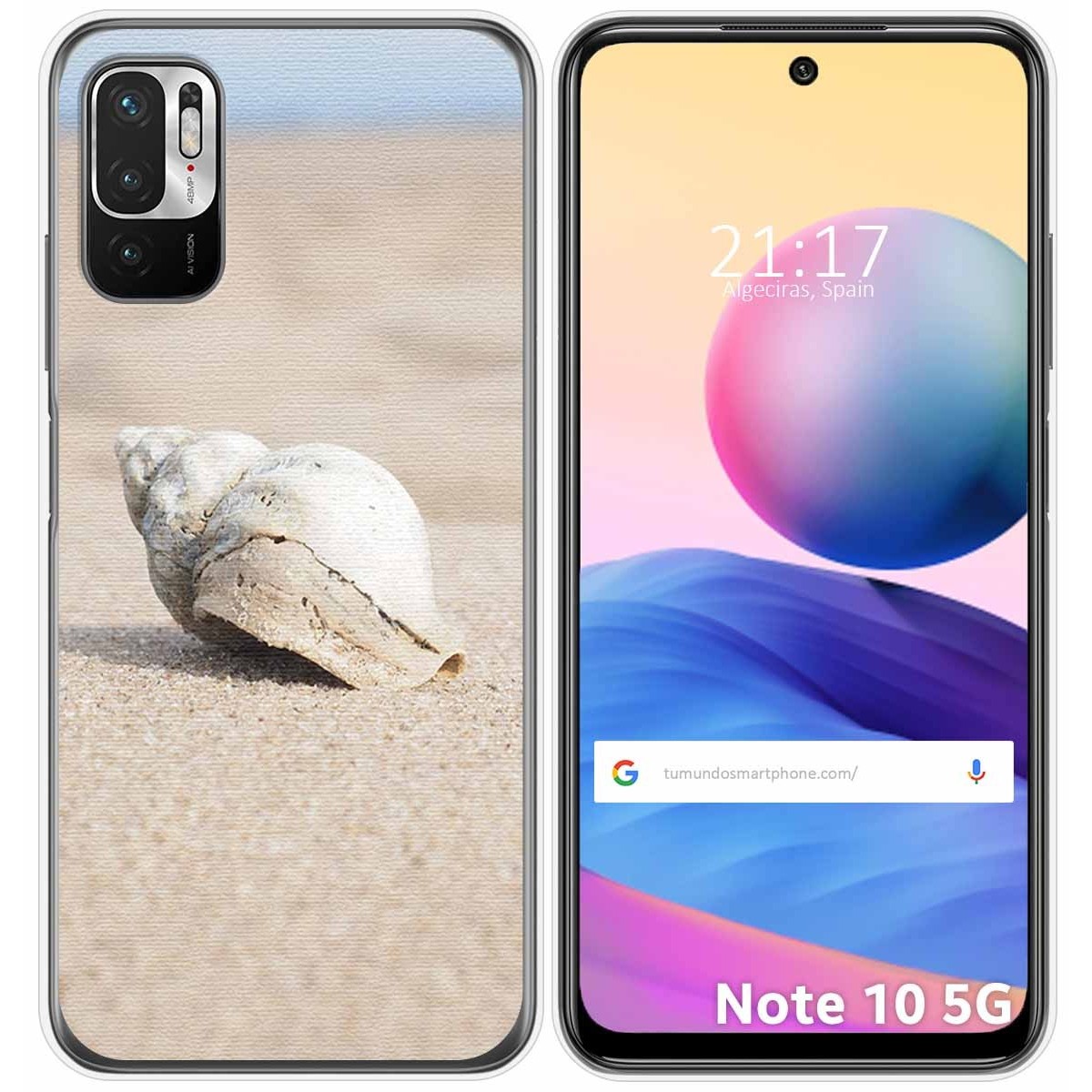 Funda Gel Tpu para Xiaomi Redmi Note 10 5G / POCO M3 PRO 5G diseño Concha Dibujos