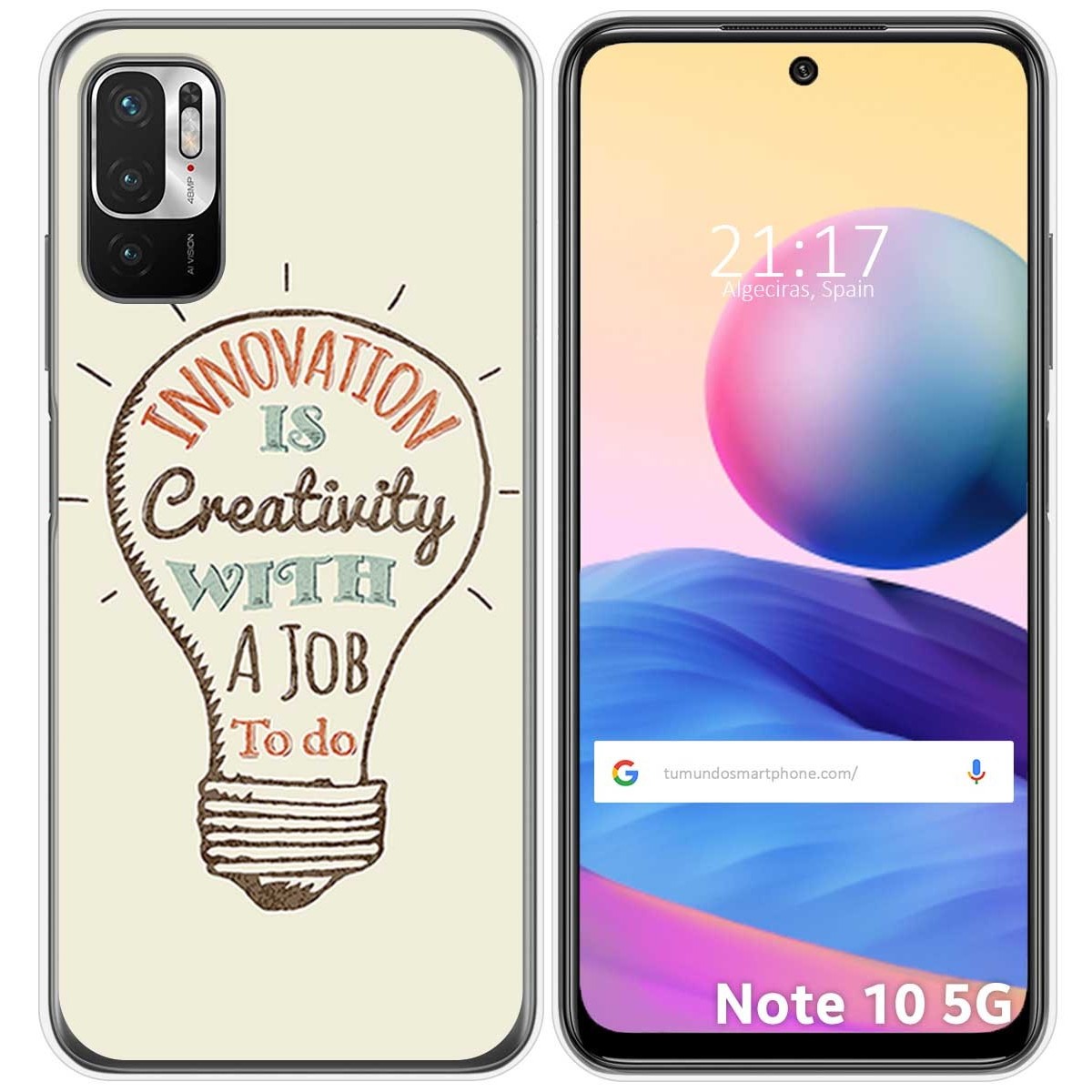 Funda Gel Tpu para Xiaomi Redmi Note 10 5G / POCO M3 PRO 5G diseño Creativity Dibujos