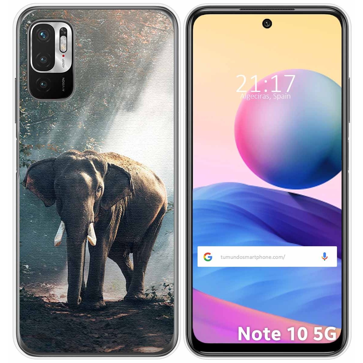 Funda Gel Tpu para Xiaomi Redmi Note 10 5G / POCO M3 PRO 5G diseño Elefante Dibujos