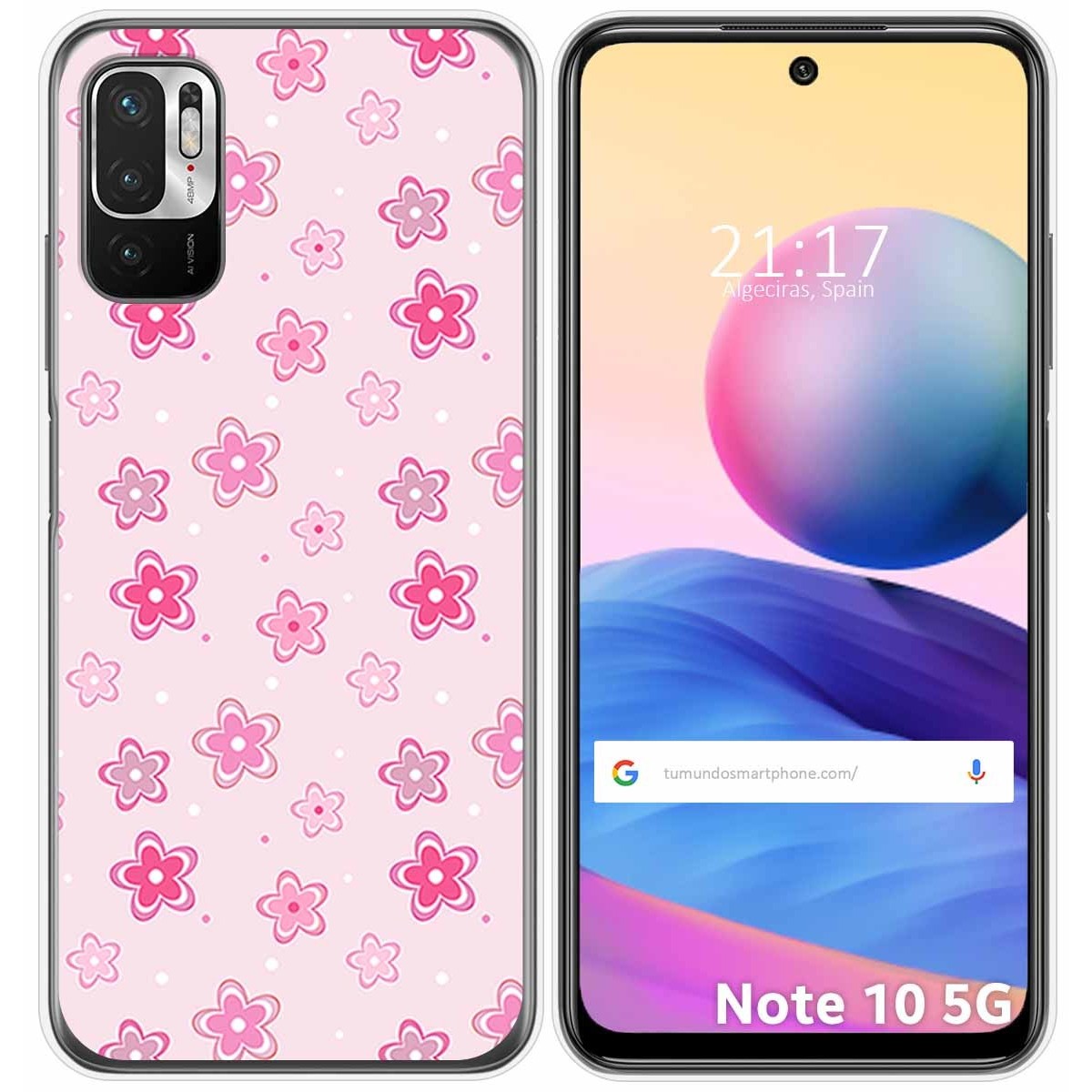 Funda Gel Tpu para Xiaomi Redmi Note 10 5G / POCO M3 PRO 5G diseño Flores Dibujos