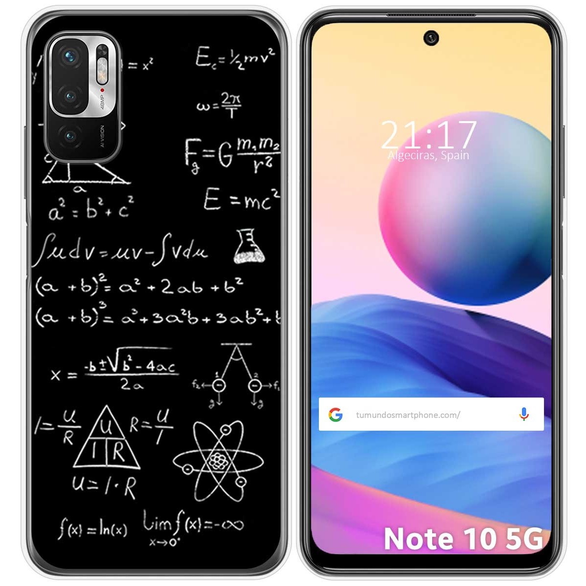 Funda Gel Tpu para Xiaomi Redmi Note 10 5G / POCO M3 PRO 5G diseño Formulas Dibujos