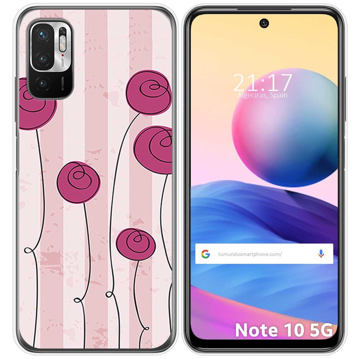 Funda Gel Tpu para Xiaomi Redmi Note 10 5G / POCO M3 PRO 5G diseño Flores Vintage Dibujos