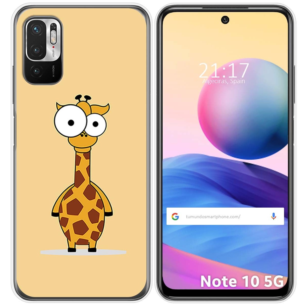 Funda Gel Tpu para Xiaomi Redmi Note 10 5G / POCO M3 PRO 5G diseño Jirafa Dibujos