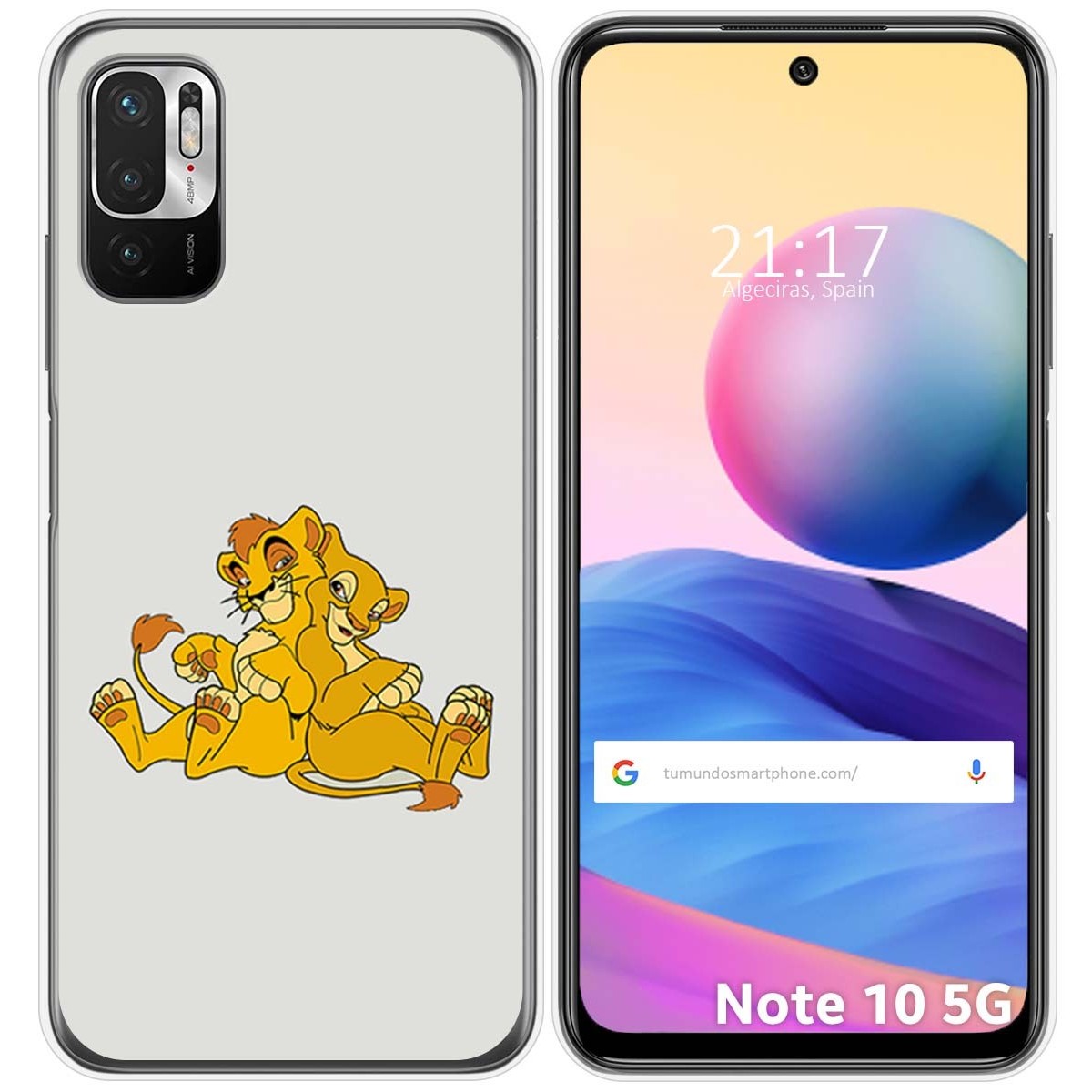Funda Gel Tpu para Xiaomi Redmi Note 10 5G / POCO M3 PRO 5G diseño Leones Dibujos