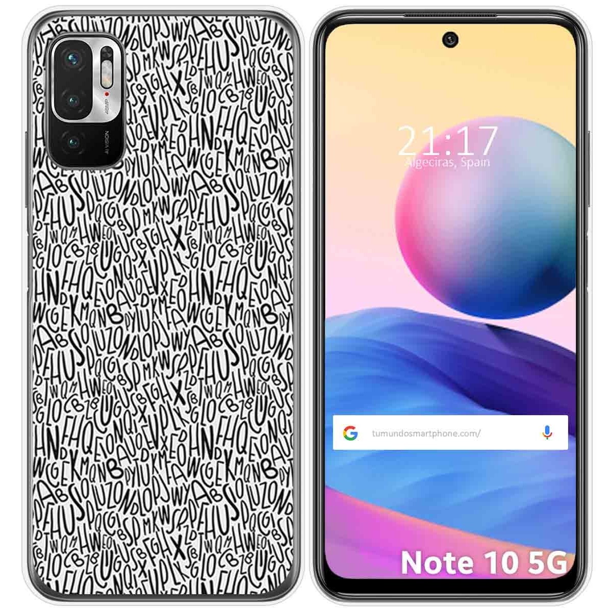 Funda Gel Tpu para Xiaomi Redmi Note 10 5G / POCO M3 PRO 5G diseño Letras Dibujos