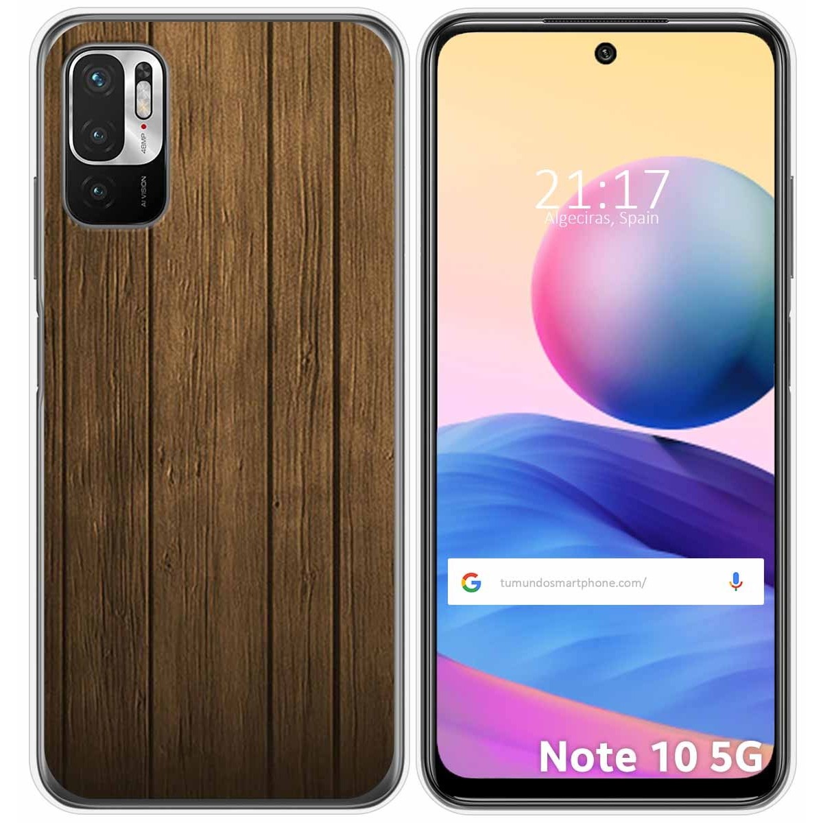 Funda Gel Tpu para Xiaomi Redmi Note 10 5G / POCO M3 PRO 5G diseño Madera Dibujos