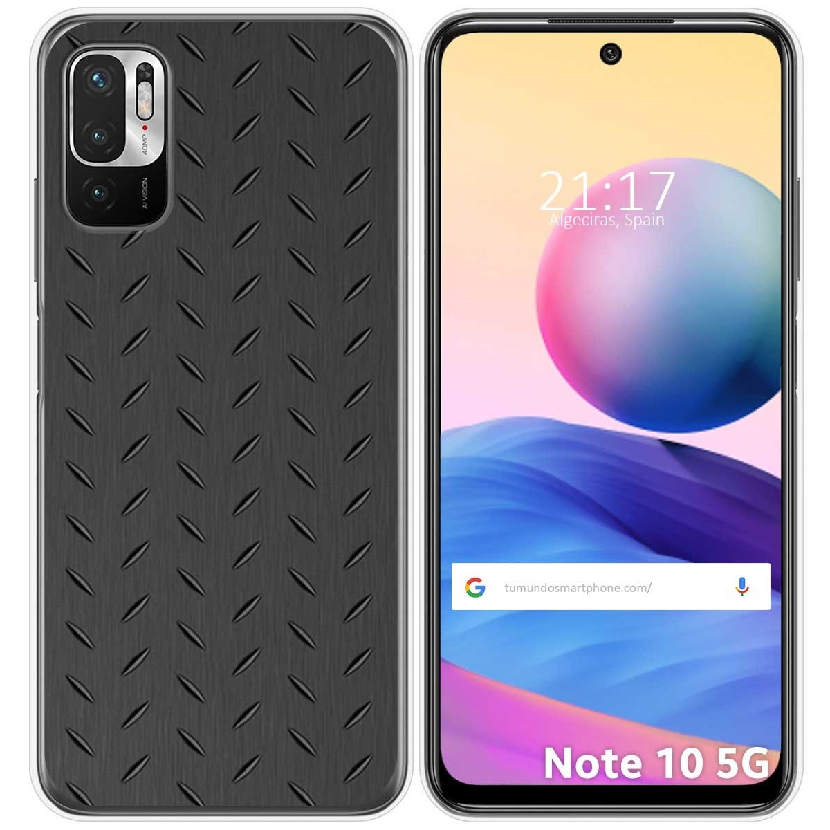 Funda Gel Tpu para Xiaomi Redmi Note 10 5G / POCO M3 PRO 5G diseño Metal Dibujos