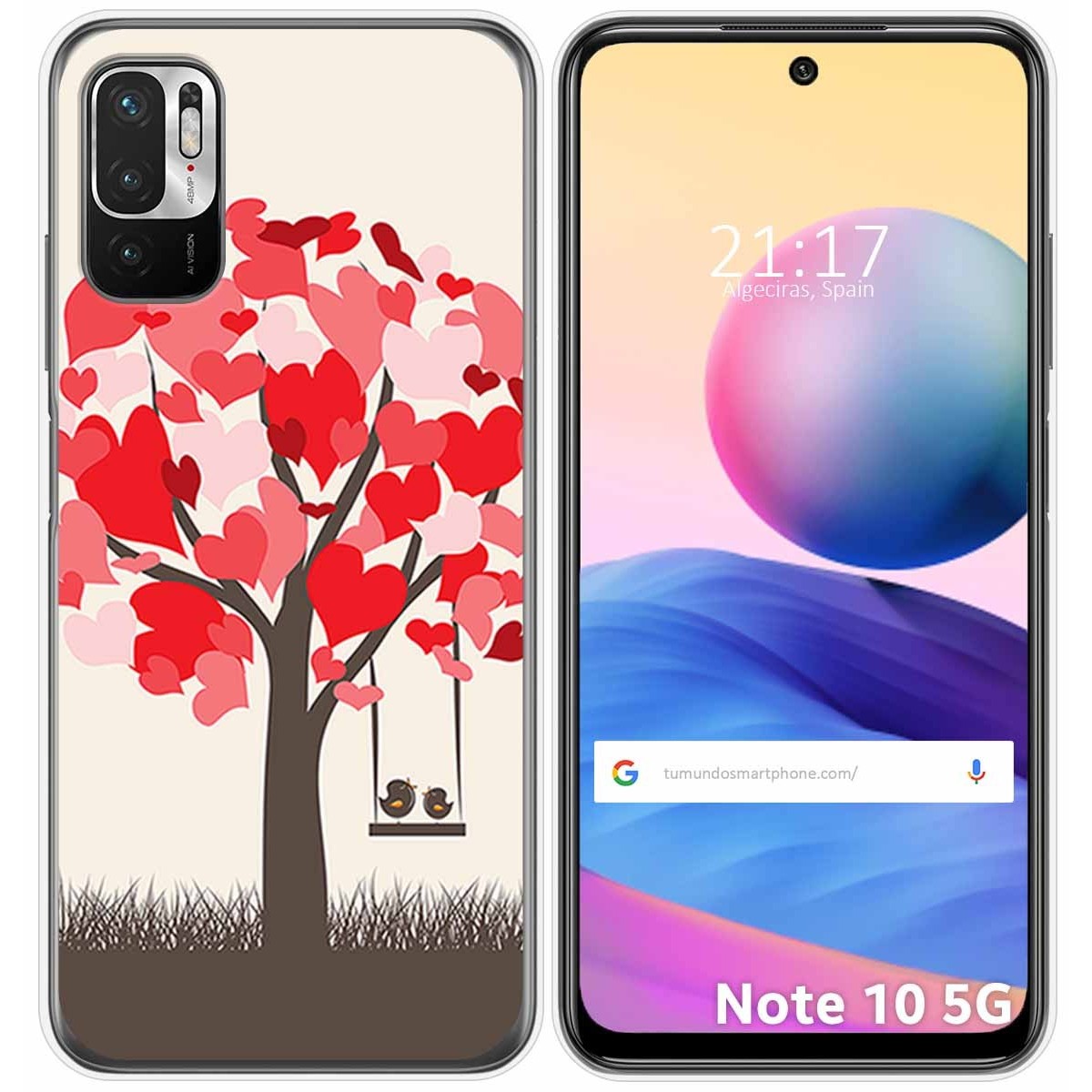 Funda Gel Tpu para Xiaomi Redmi Note 10 5G / POCO M3 PRO 5G diseño Pajaritos Dibujos