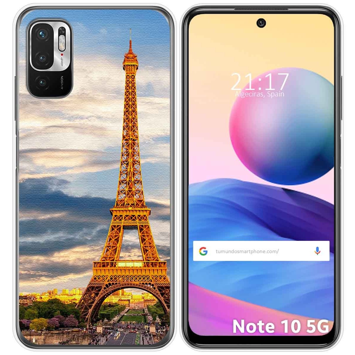 Funda Gel Tpu para Xiaomi Redmi Note 10 5G / POCO M3 PRO 5G diseño Paris Dibujos