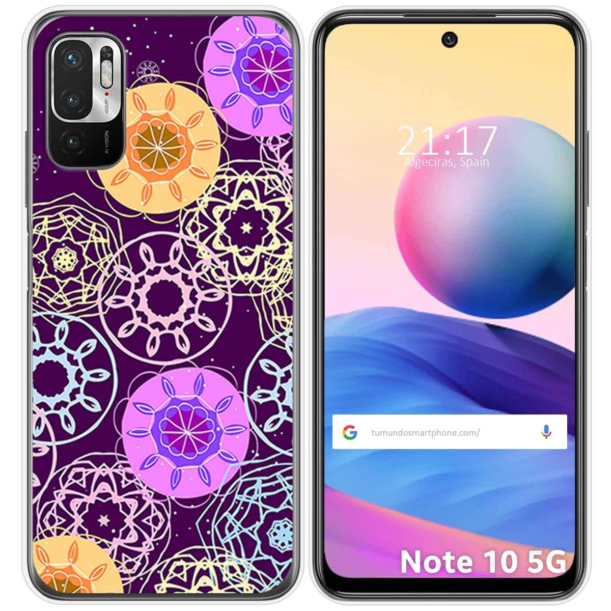 Funda Gel Tpu para Xiaomi Redmi Note 10 5G / POCO M3 PRO 5G diseño Radial Dibujos