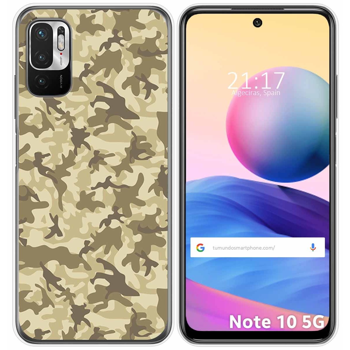 Funda Gel Tpu para Xiaomi Redmi Note 10 5G / POCO M3 PRO 5G diseño Sand Camuflaje Dibujos