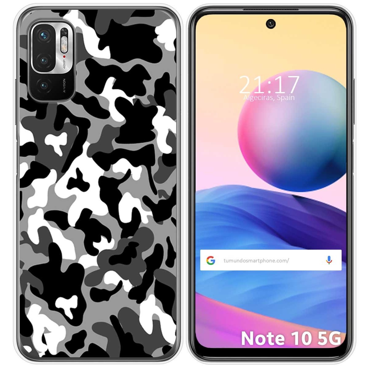 Funda Gel Tpu para Xiaomi Redmi Note 10 5G / POCO M3 PRO 5G diseño Snow Camuflaje Dibujos
