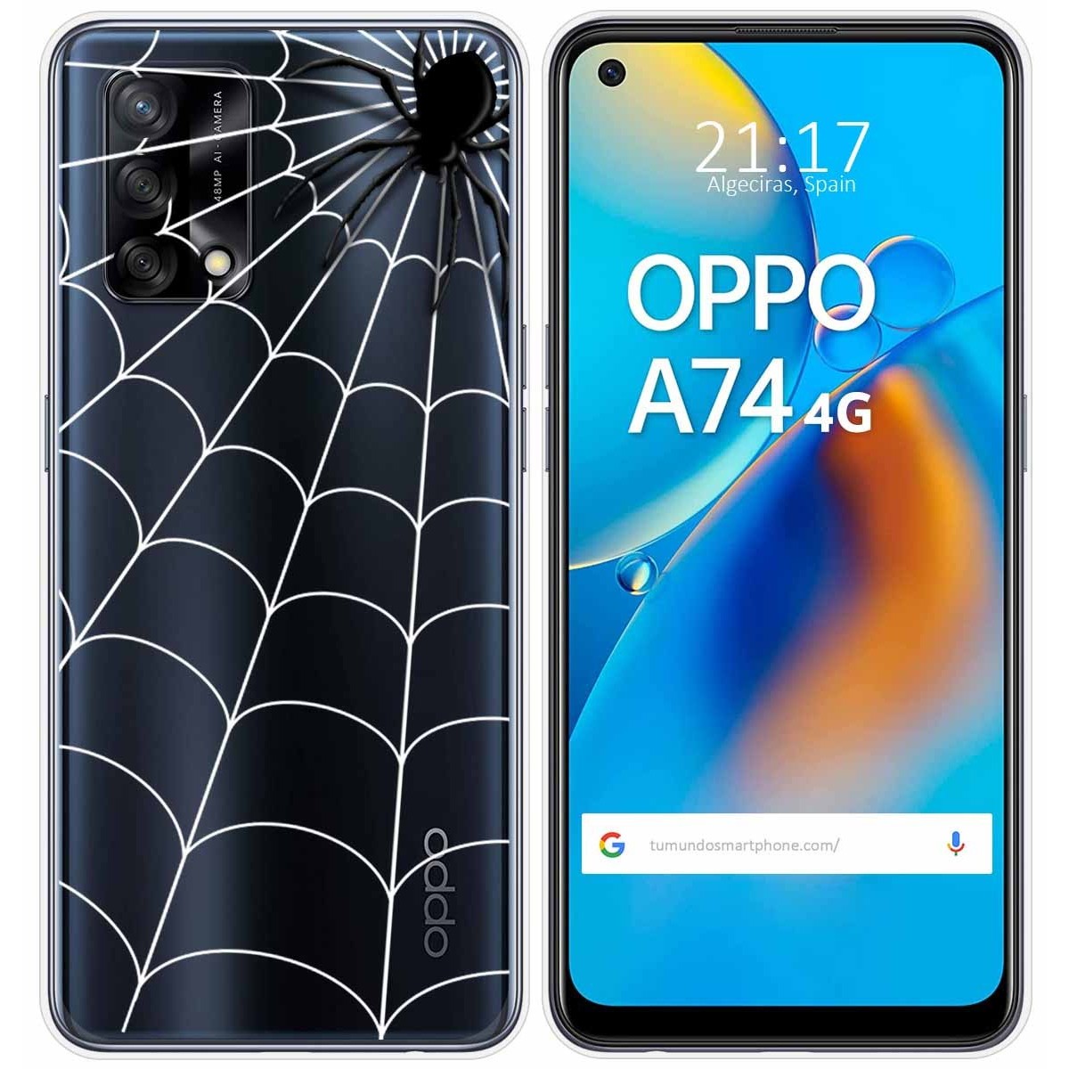 Funda Gel Transparente para Oppo A74 4G diseño Araña Dibujos